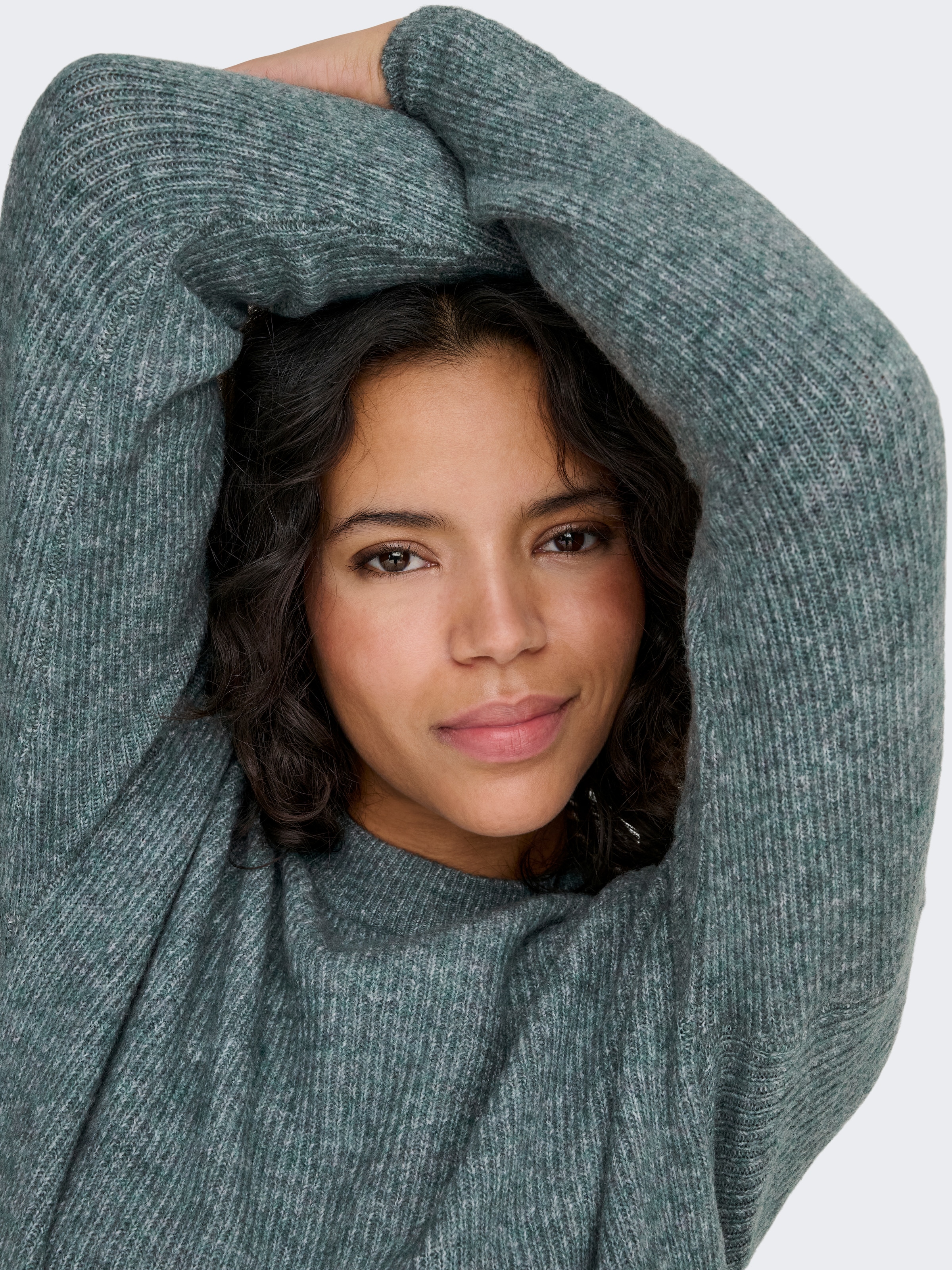 ONLY Strickpullover »ONLCAMILLA O-NECK L/S PULLOVER KNT« Materialmix, regular fit