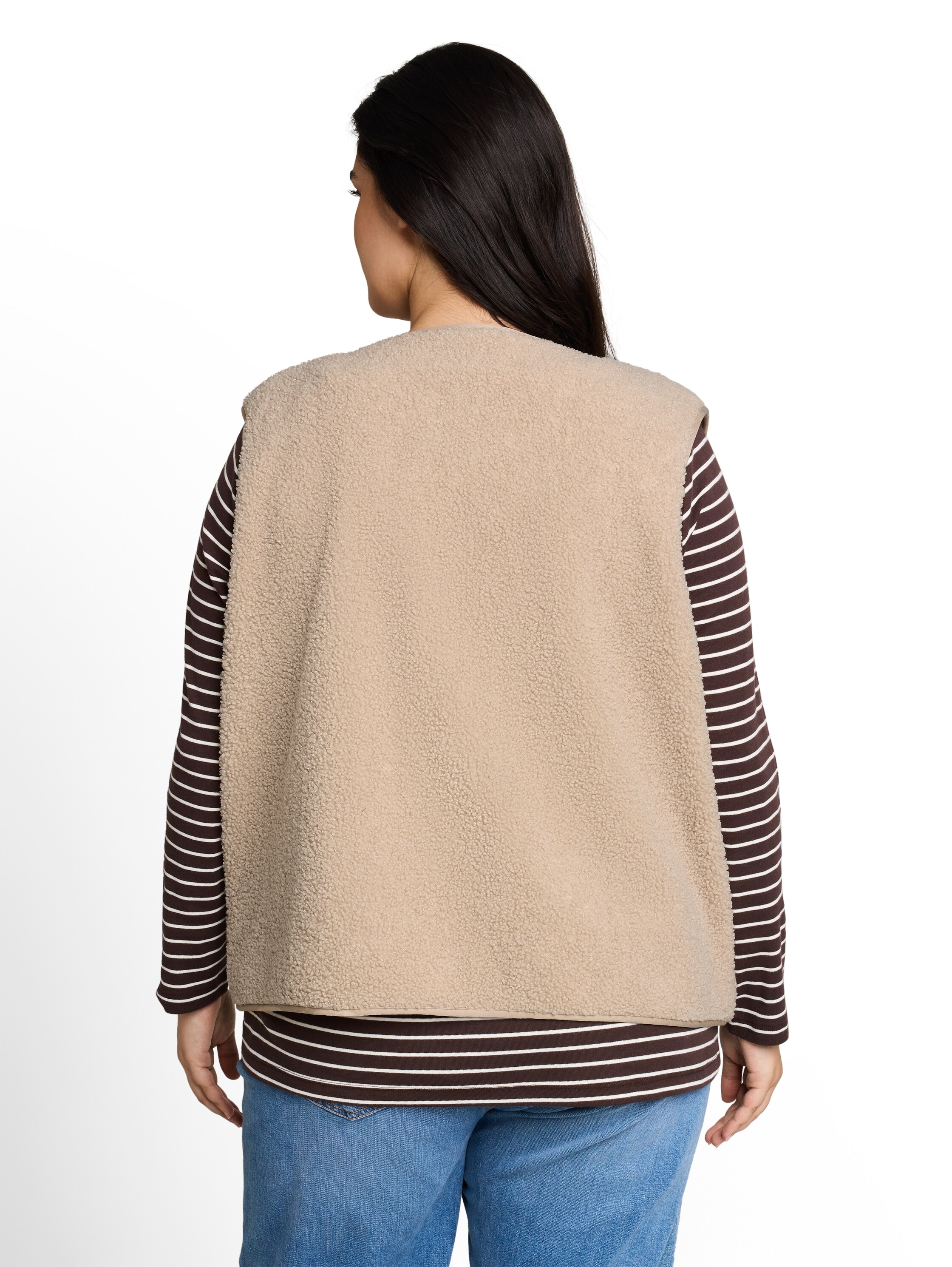 TOM TAILOR PLUS Fleeceweste »TTP Sweatshirt« mit Druckknöpfen / Grosse Grössen