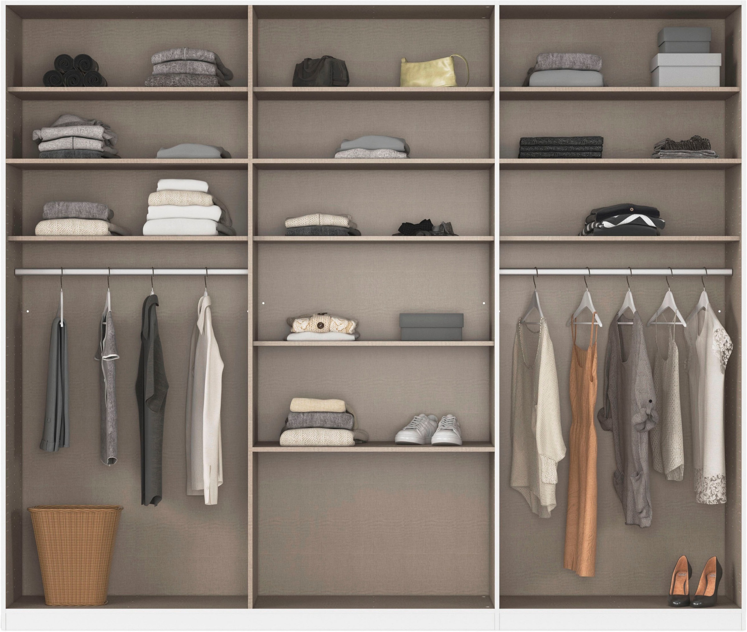 rauch Kleiderschrank »Schrank Drehtürenschrank Garderobe Ankleide Schlafzimmer HILDESHEIM« Breiten: 185/275 cm, Höhe 231 cm,  oberste Schublade mit praktischer Facheinteilung MADE IN GERMANY