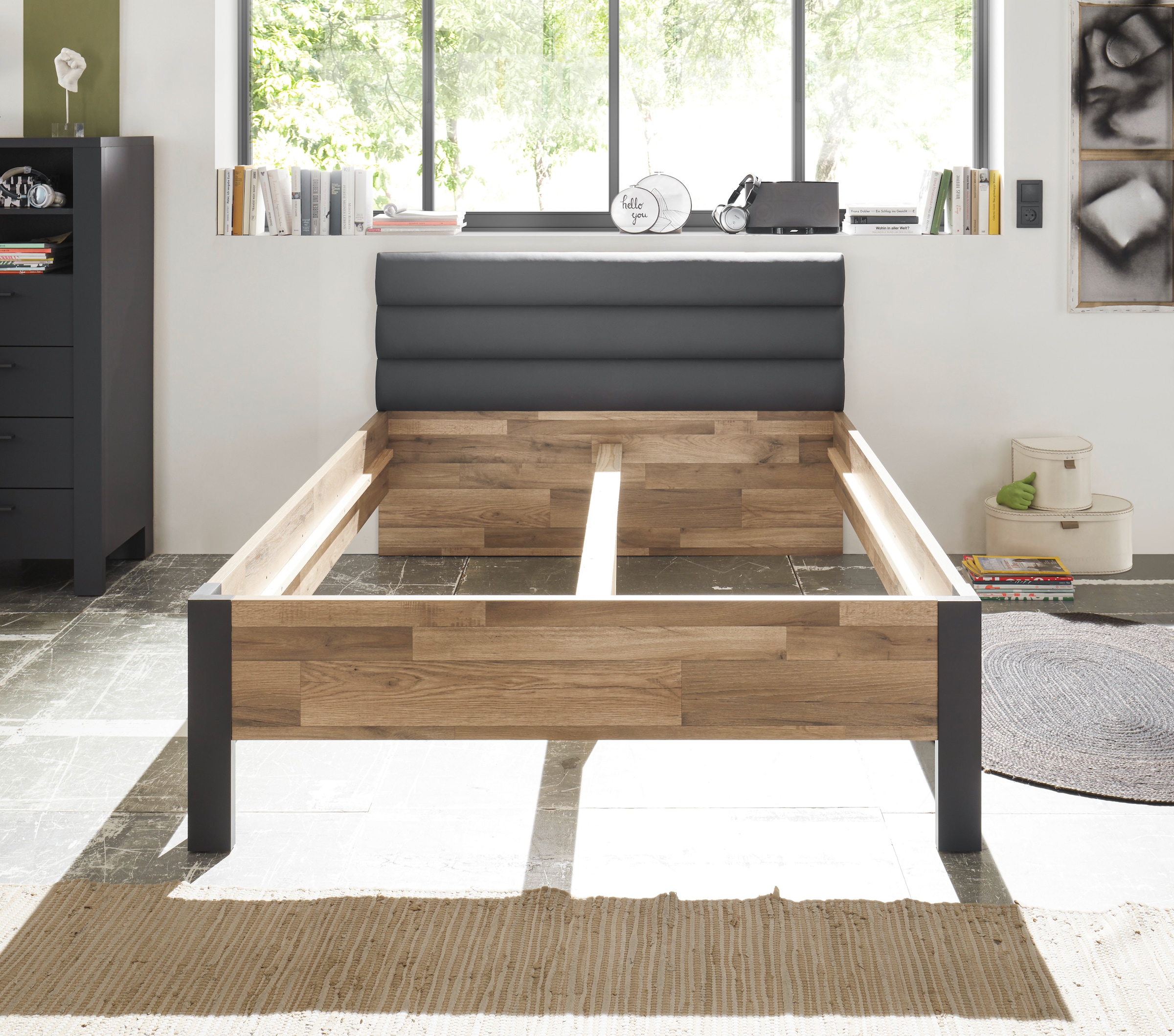Begabino Sommier »Dallas Bett, Jugendbett mit gepolstertem Kopfteil« lit rembourré disponible en 140 ou 120 cm