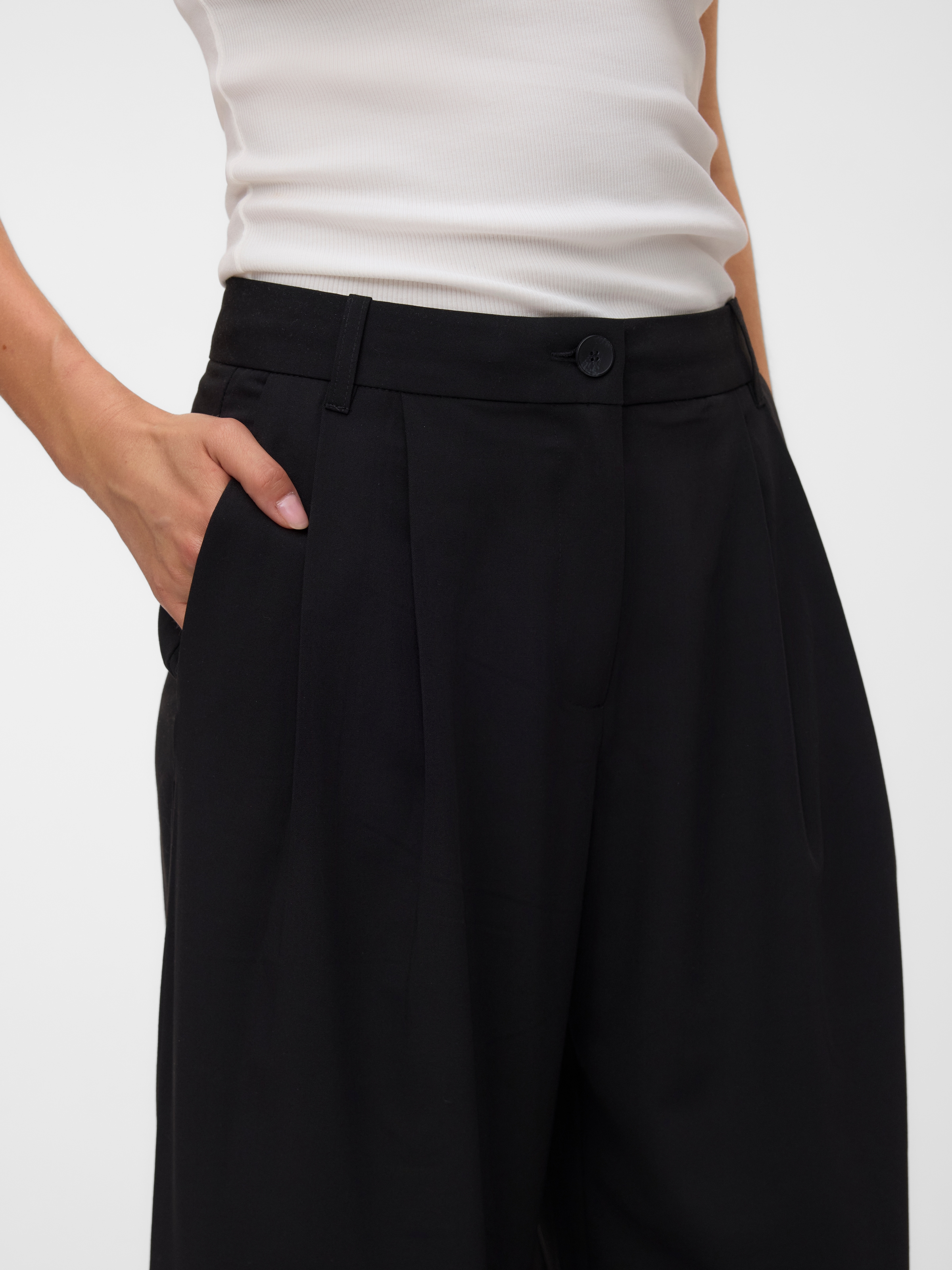 Vero Moda Pantalon de costume »VMSTELLA MW WIDE PLEAT PANT NOOS«  Mélange de matériaux, oversize
