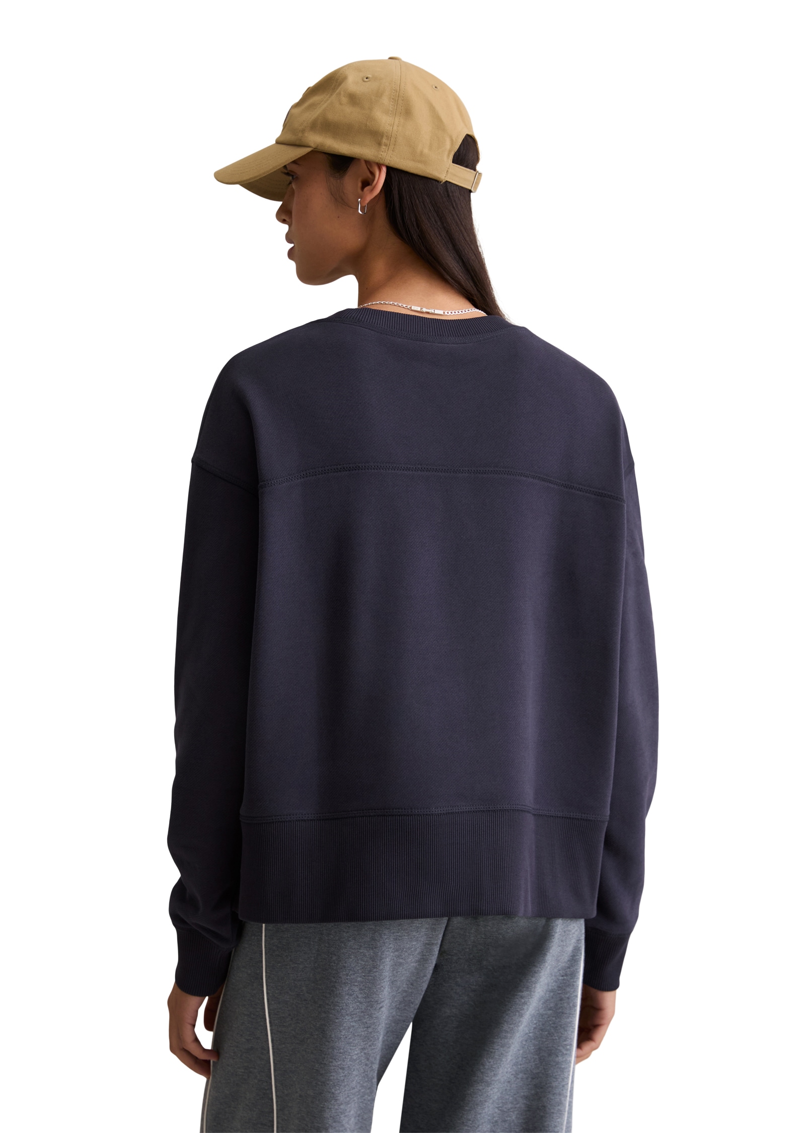 Marc O'Polo DENIM Sweatshirt , basic, lockere Form, mit Seitenschlitzen
