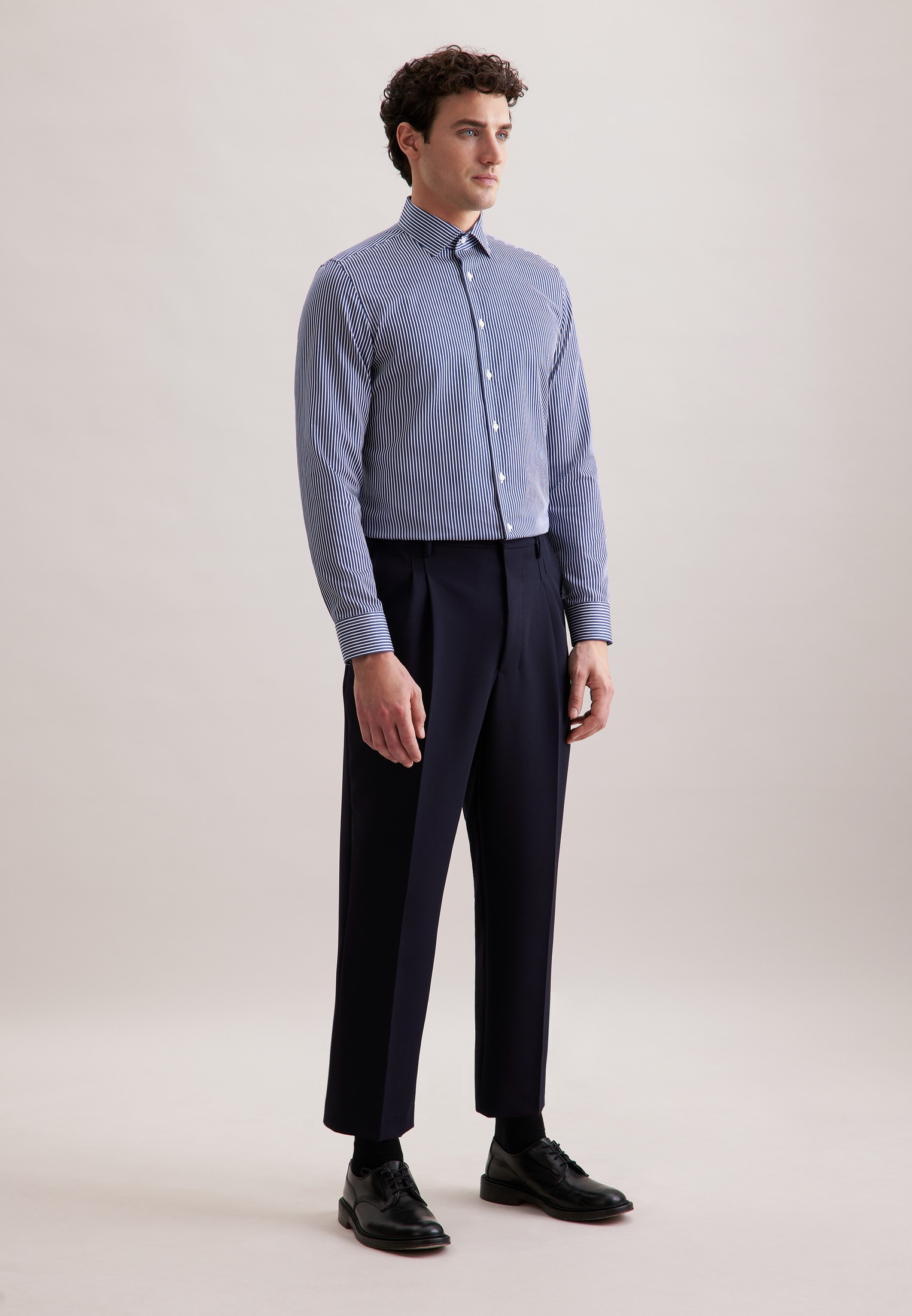 seidensticker Chemise d'affaires »Schwarze Rose« Slim 1/1 Kentkragen Gestreift