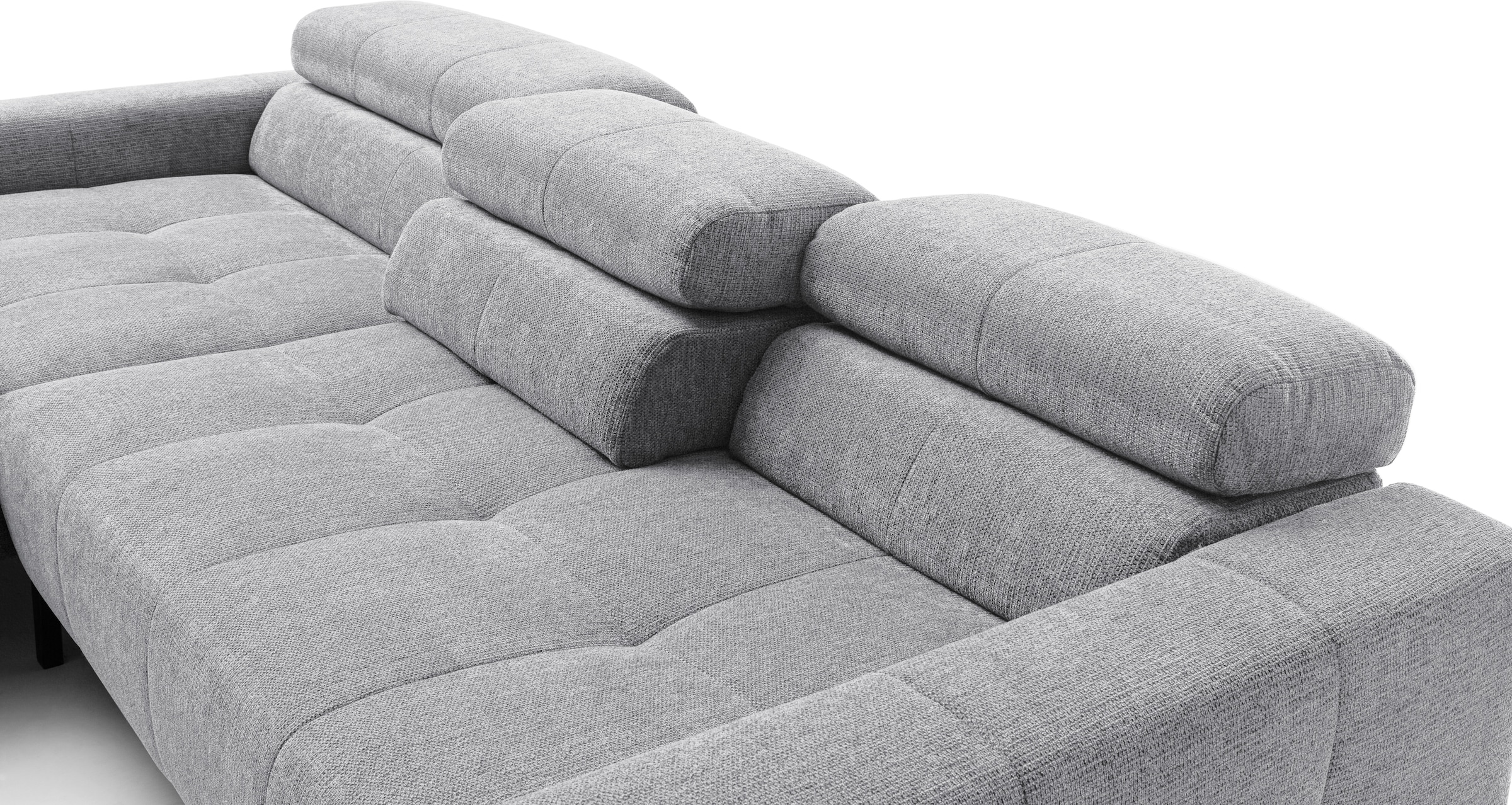 Home affaire Ecksofa »Claya Move, L-Form, Kopf- & Rückenverstellung, Breite 293 cm« Moderne Steppung, weicher Polsteraufbau & saugroboterfreundliche Höhe