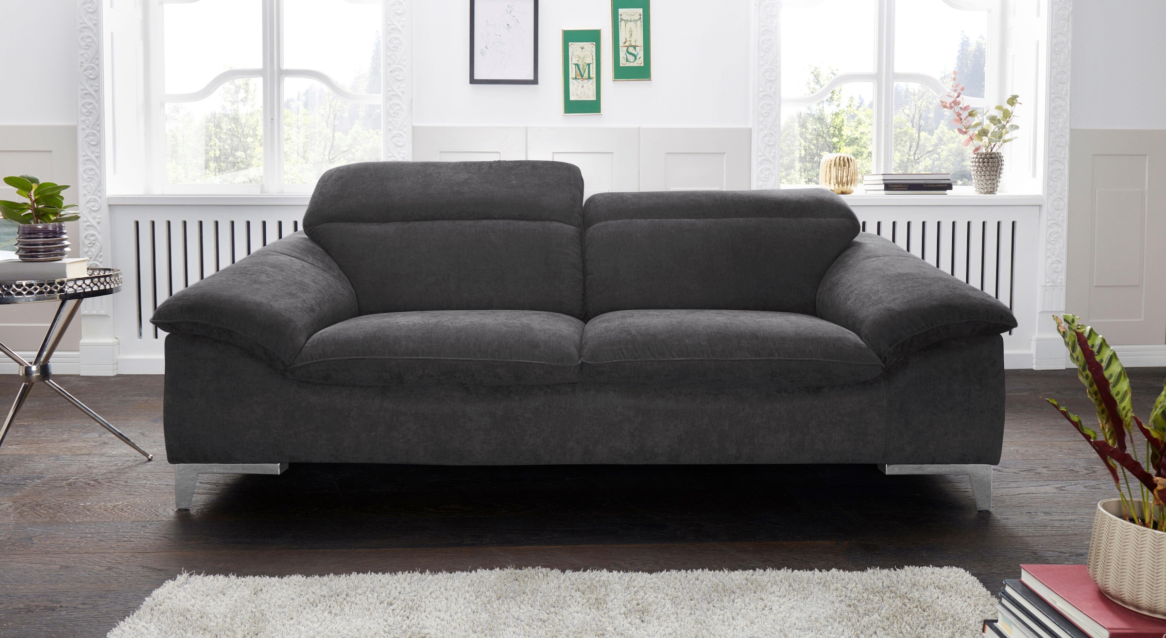 COTTA Ensemble rembourré »Teresa« Set,  Set bestehend aus: 2-Sitzer mit Kopfteilverstellung & Hocker