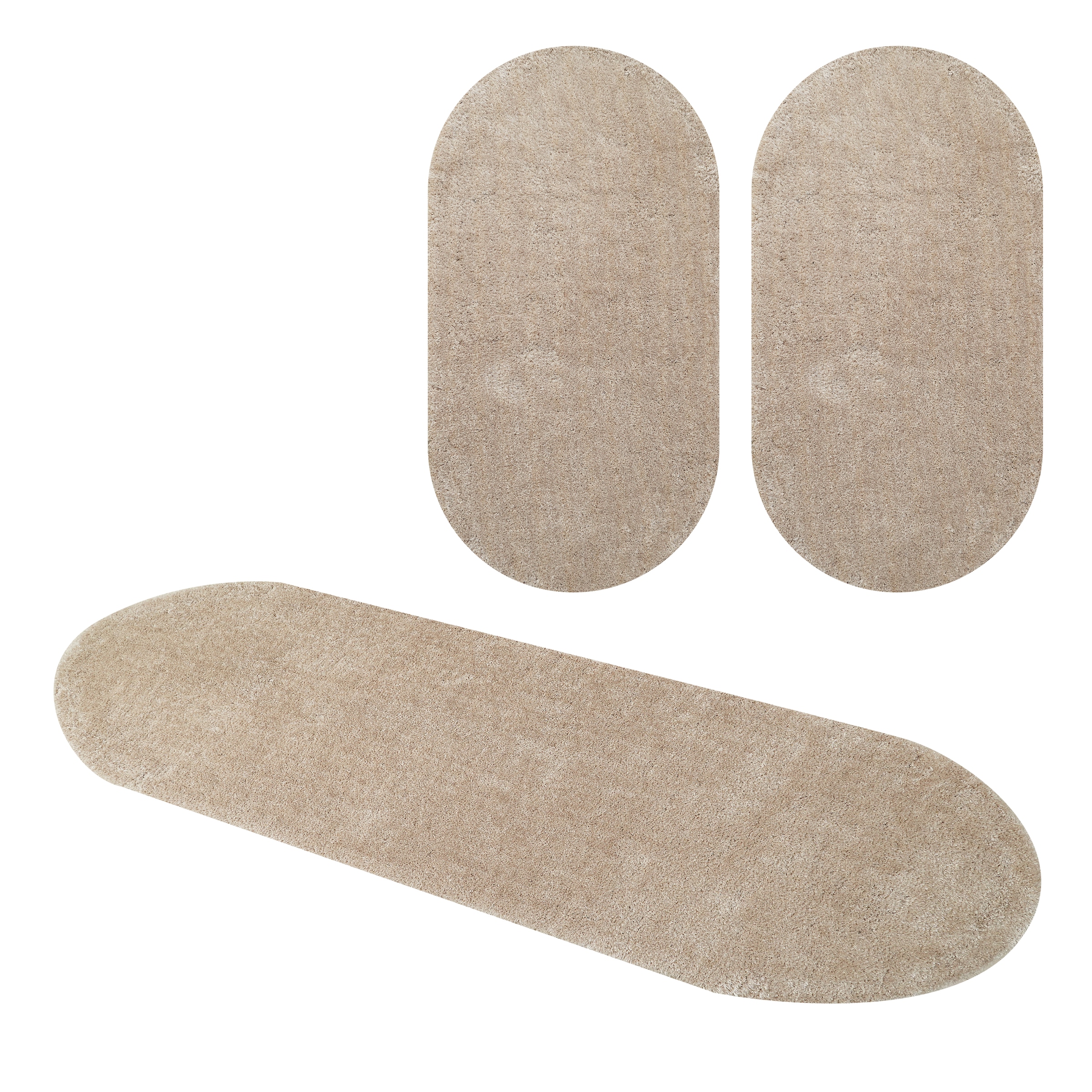 Bruno Banani Tour de lit à poils longs »Dana Teppich, Kundenliebling« Höhe 30 mm 3 cuis tlg. unifarben, Mikrofaser, pflegeleicht, Bettvorleger, Schlafzimmer