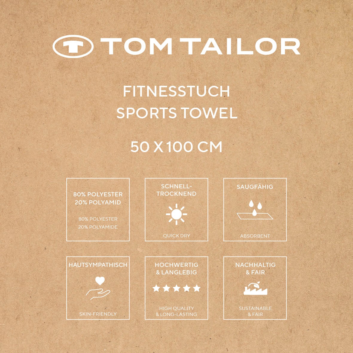 TOM TAILOR HOME Sporthandtuch »Fitnesstuch COLOR BATH« Logo Prägung, Mikrofaser, weich, schnell trocknend