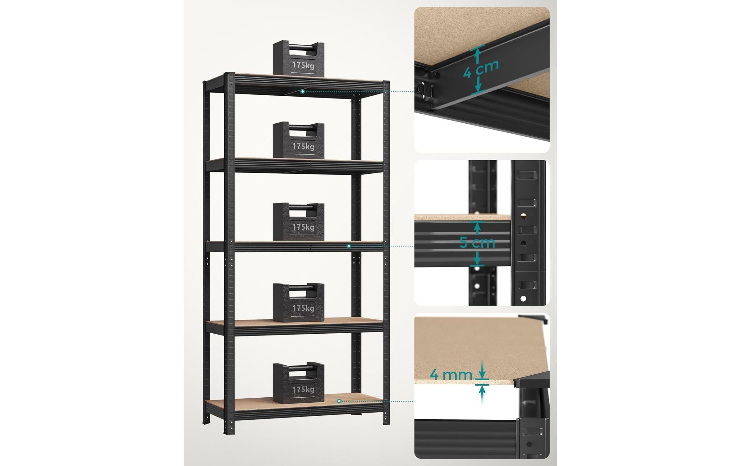 SONGMICS Regal »Songmics Regal 5 Ablagen Schwarz«