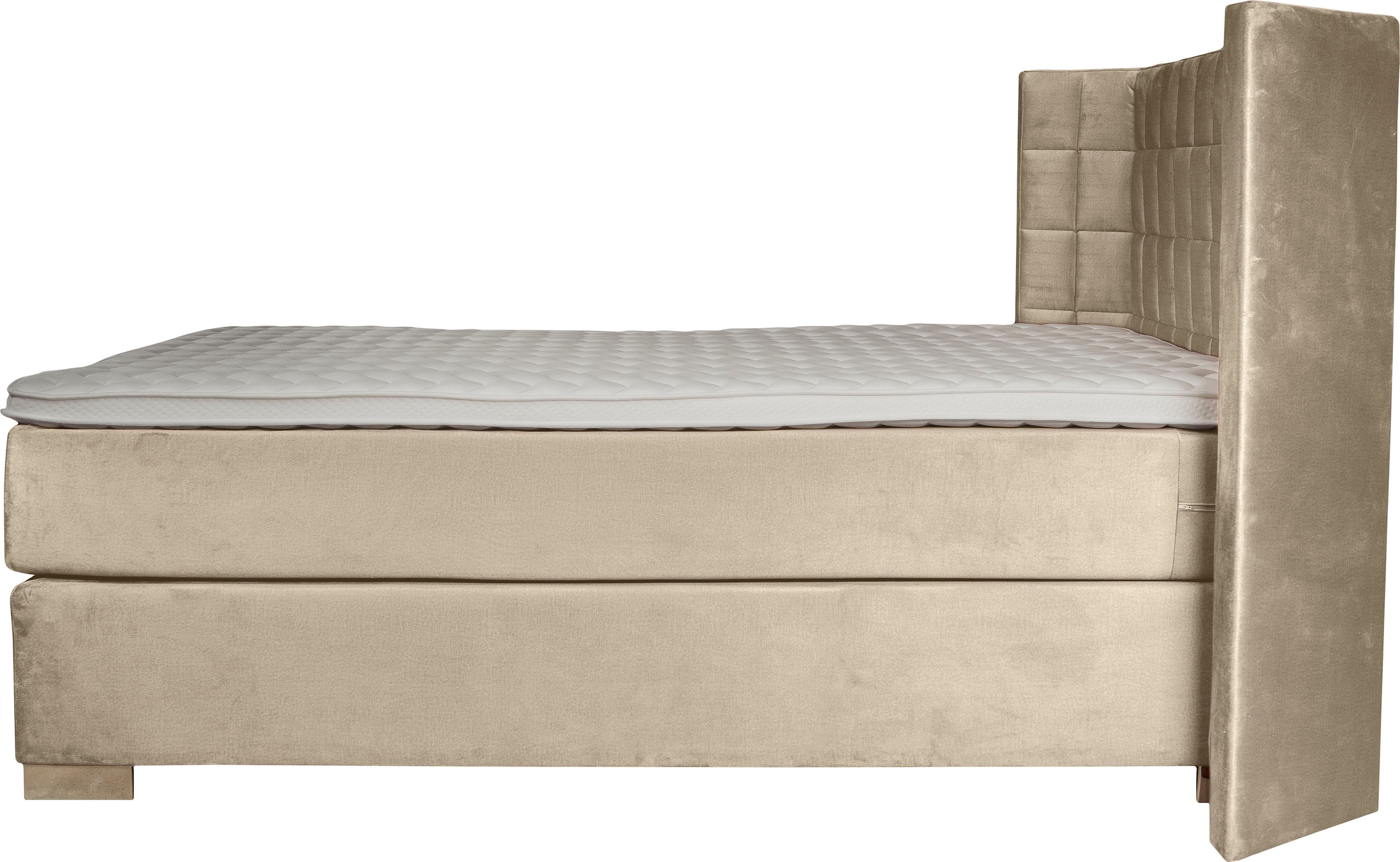 Home affaire Lit boxspring »Piazza« mit Steppung und Kopfteil mit seitlichen Flügeln