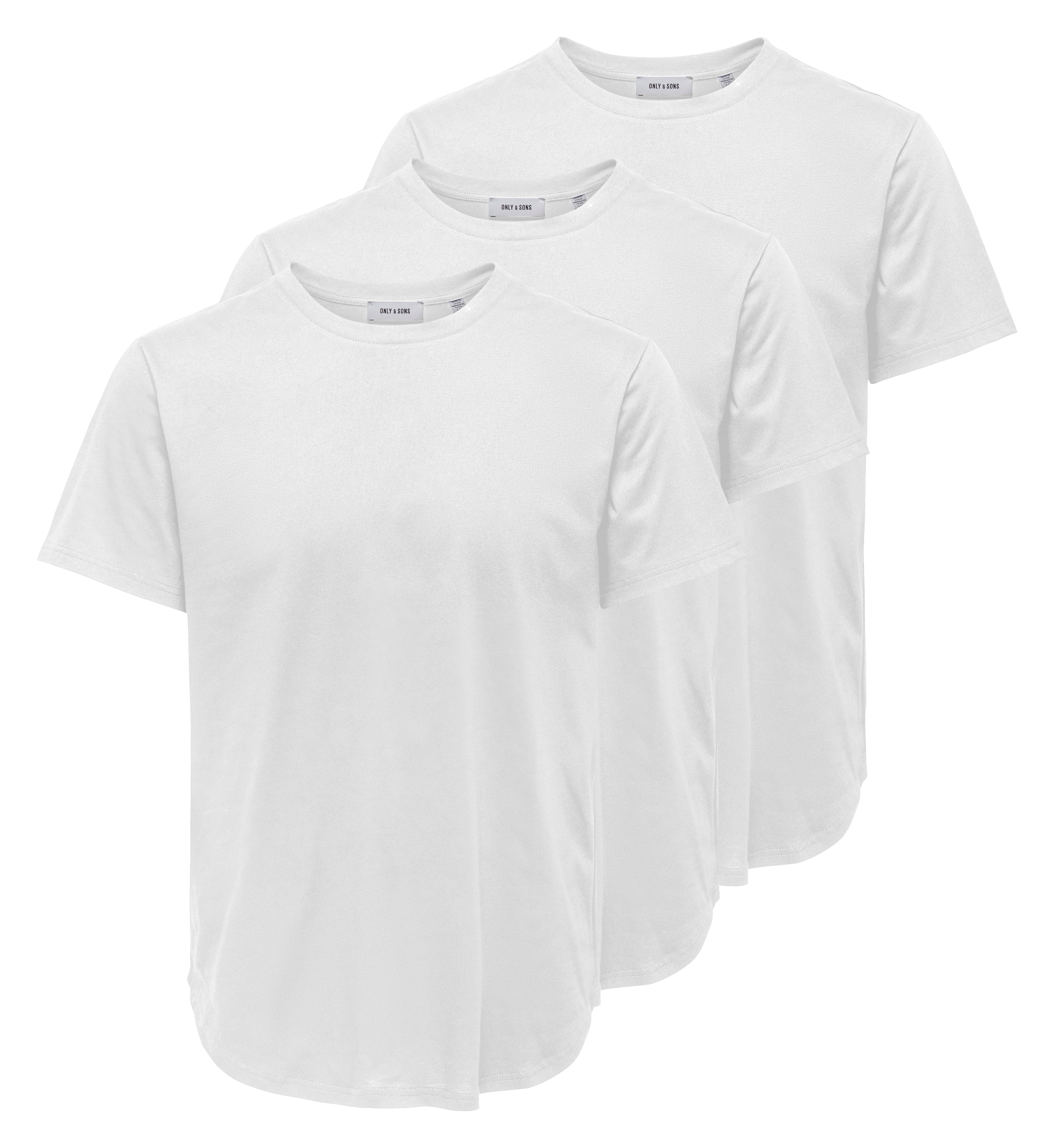 ONLY & SONS Rundhalsshirt »ONSJEFF LONGY SS TEE 3-PACK OTL« Packung, 3