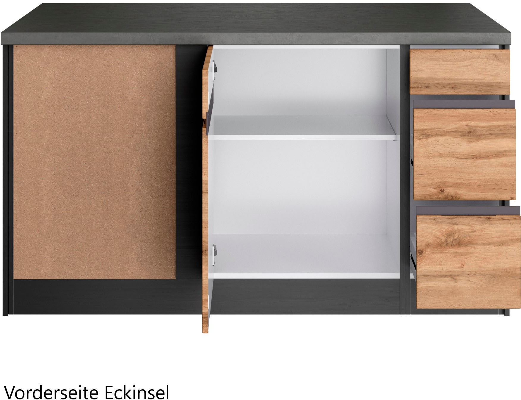 KOCHSTATION Winkelküche »KS-Riesa« Stellbreite 490/153 cm, ohne E-Geräte