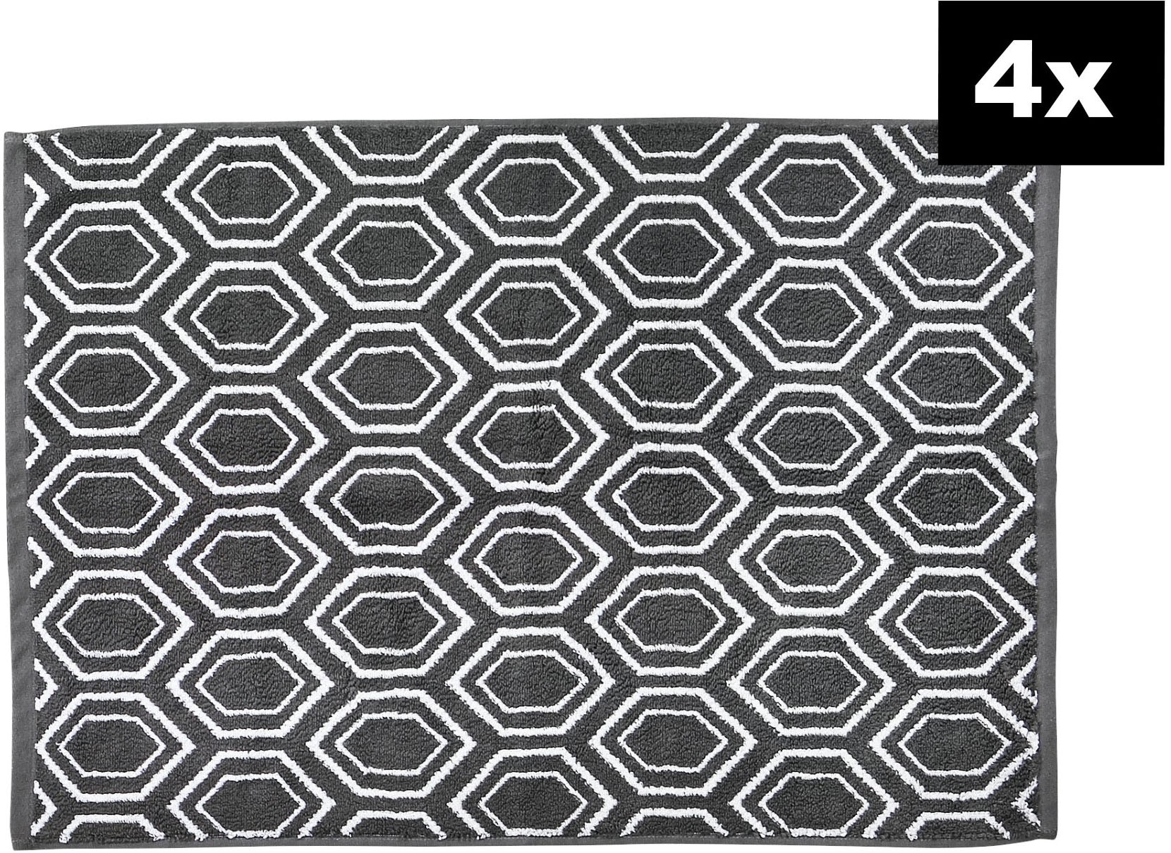 done.® Tapis de bain »DAILY SHAPES Ethno 4er-Set« Höhe 5 mm Badvorleger aus 100% Baumwolle, Jacquardgewebt