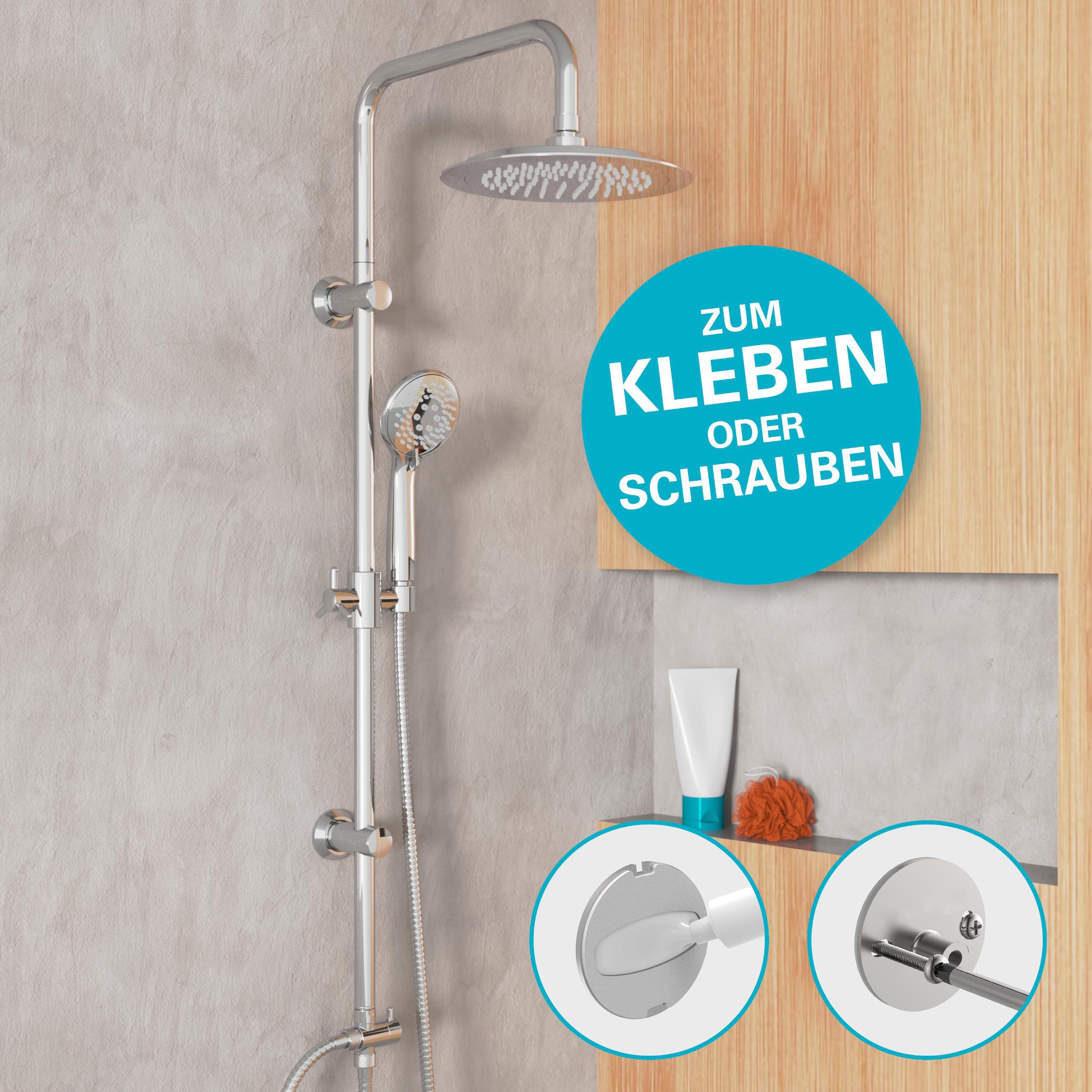 Eisl Brausegarnitur 3-fach verstellbare Wellness Handbrause mit Antikalk-Noppen