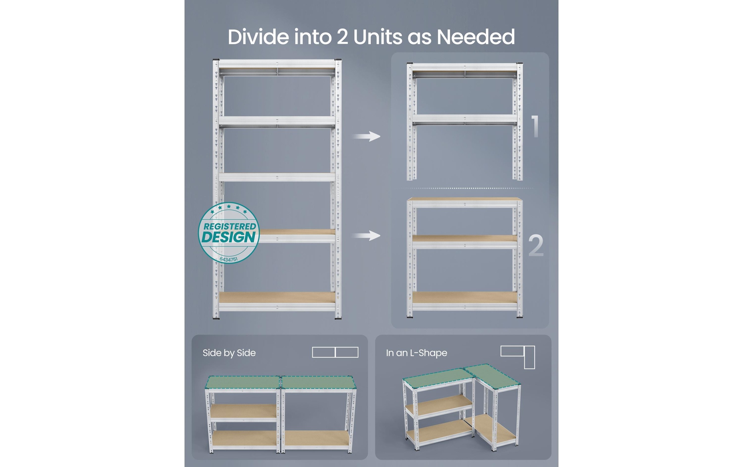 SONGMICS Schwerlastregal »Heavy-Duty Storage Shelves« Schwerlastregal-Set mit verstellbaren Böden und hoher Tragkraft