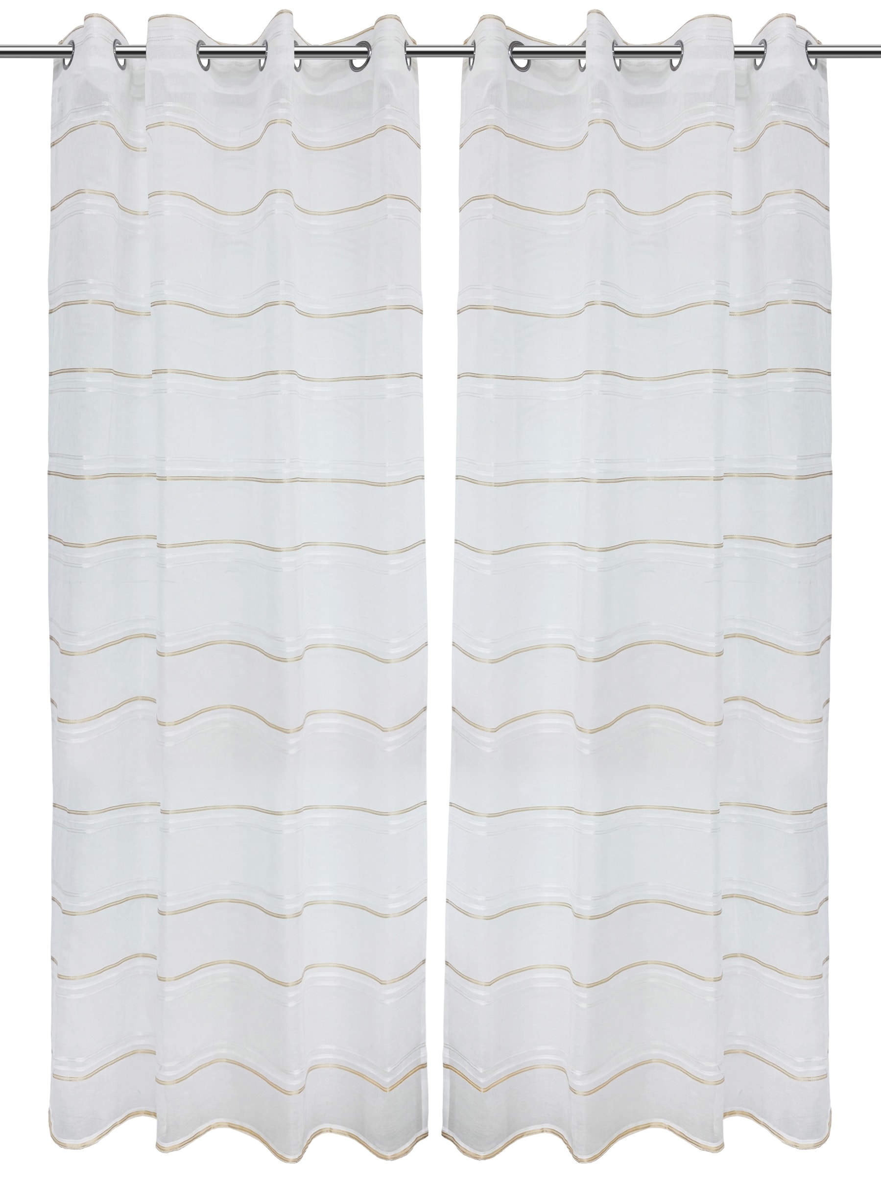 GOODproduct Gardine »Sirii« Ösen 1 Stk. tlg. Halbtransparent, angenehme Haptik, mit Streifen, modern