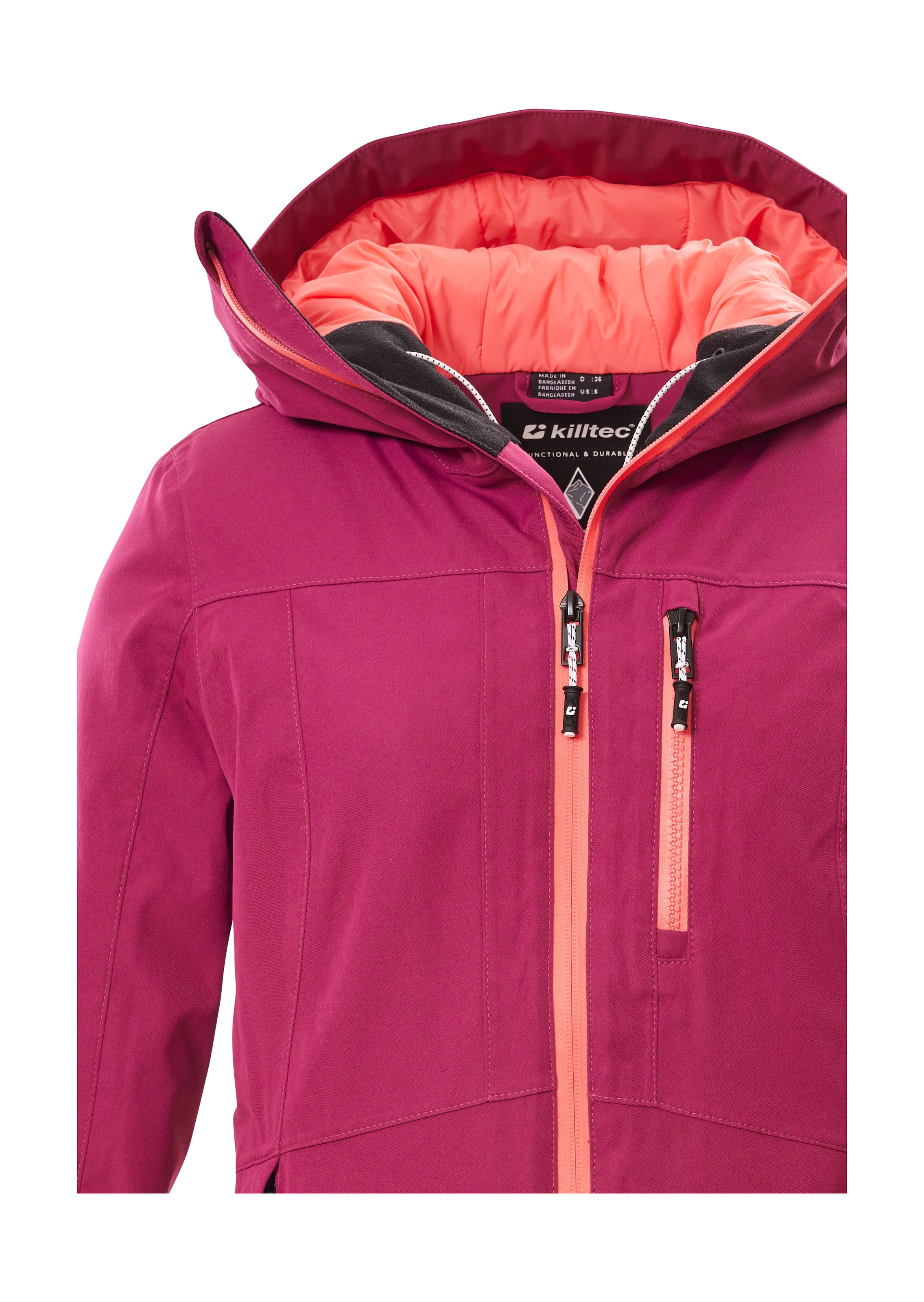 Killtec Veste de ski »KSW 276 WMN SKI JCKT« Veste femme imperméable avec pare-neige, respirante et poches