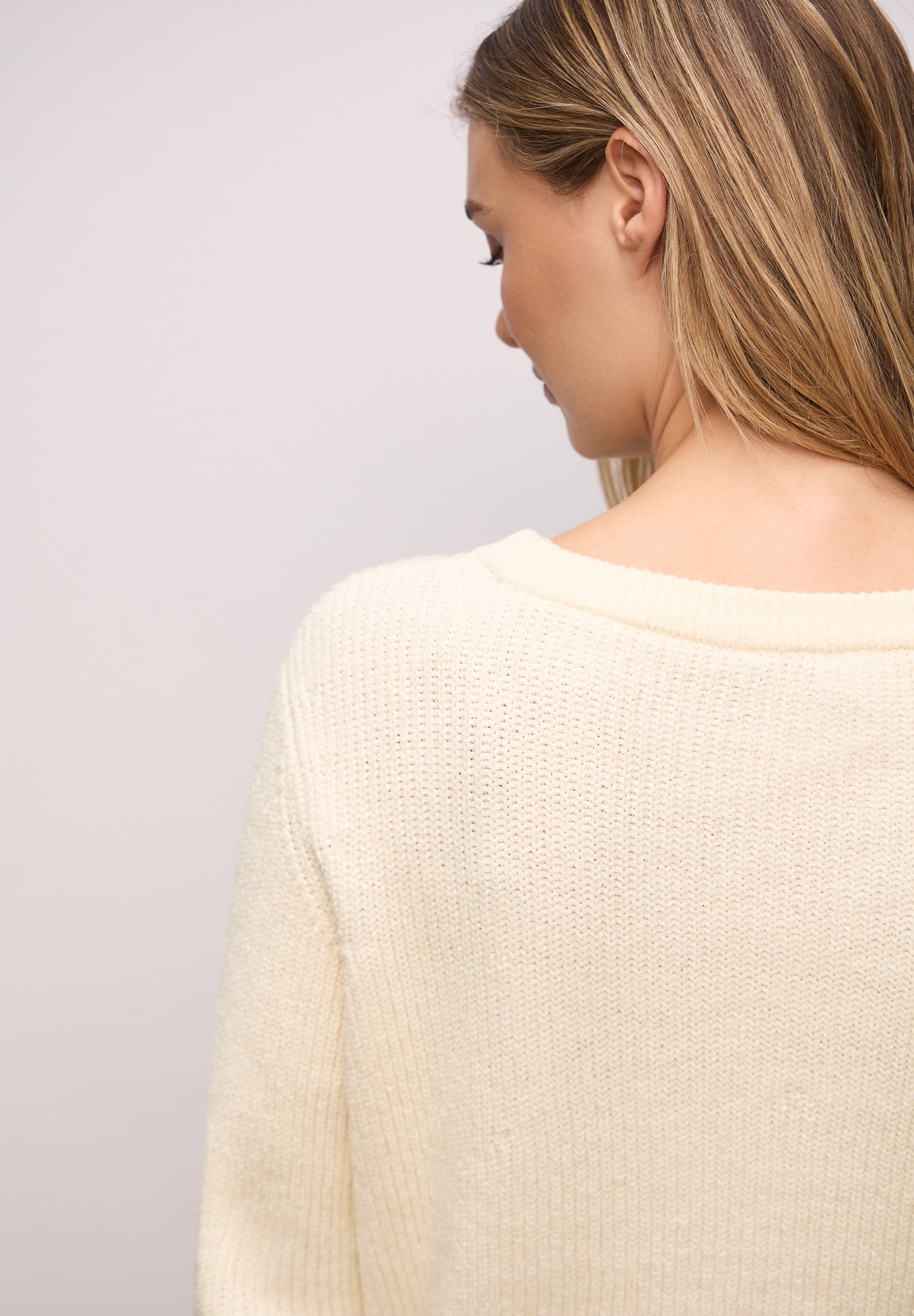 STREET ONE Pull en tricot Chenille Pullover mit U-Boot-Auschnitt
