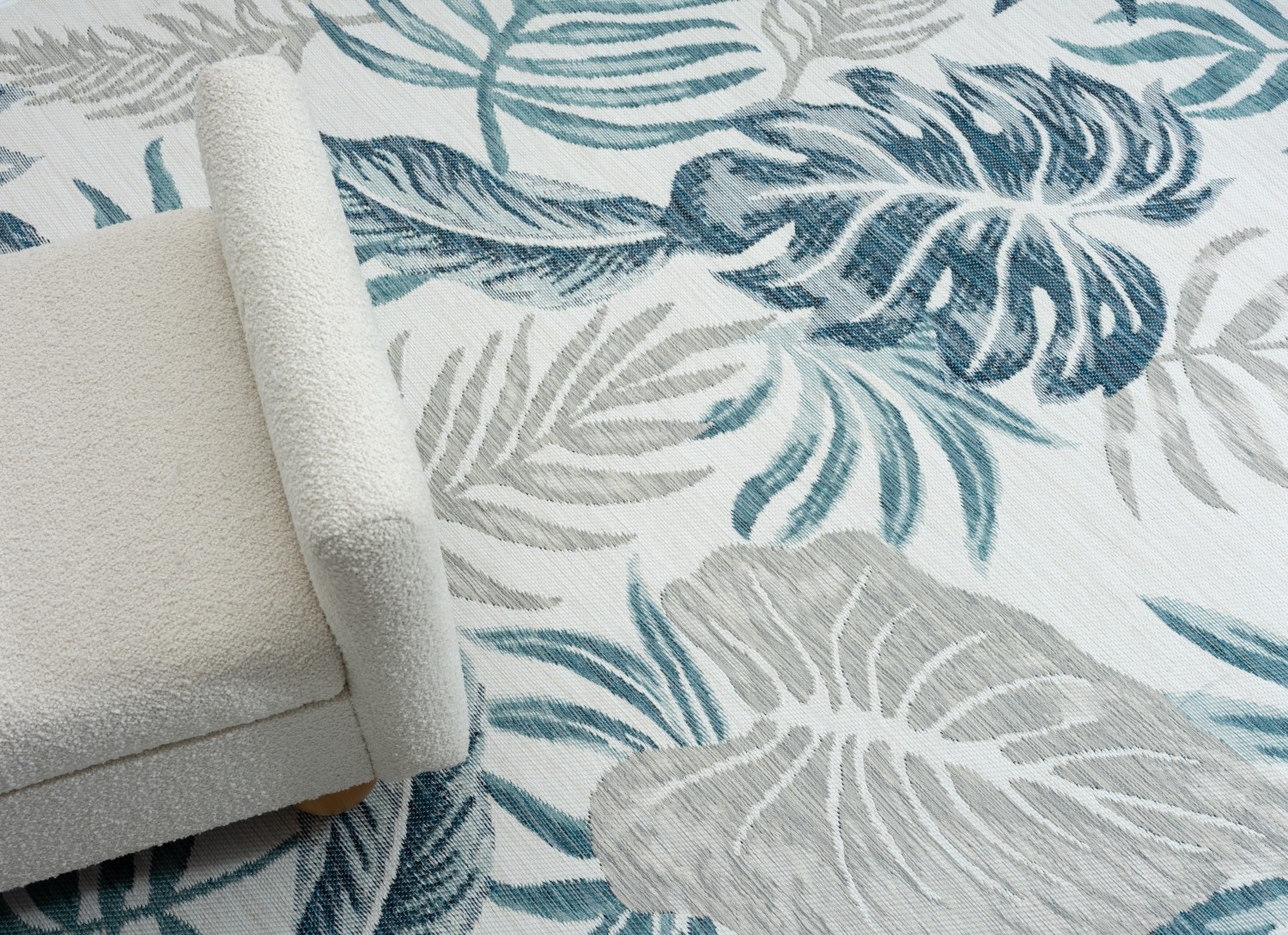 Myflair Möbel & Accessoires Tapis »Reef, LAGERRÄUMUNG!« Rectangulaire 6 mm Höhe Wendeteppich, Blätter Motiv, Outdoor geeignet, Balkon, Terrasse