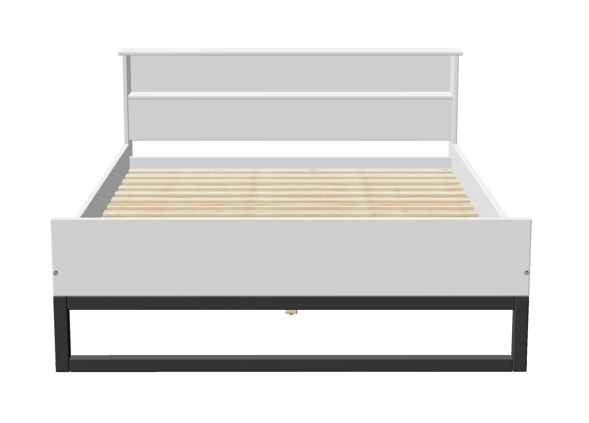 GOODproduct Lit »Pannor, Industrial Design, mit Regal, Lattenrost inklusive« Liegefläche Breite 140 oder 180cm,  Kufengestell, bis 200 kg belastbar, FSC-zertifiziert, Made in EU