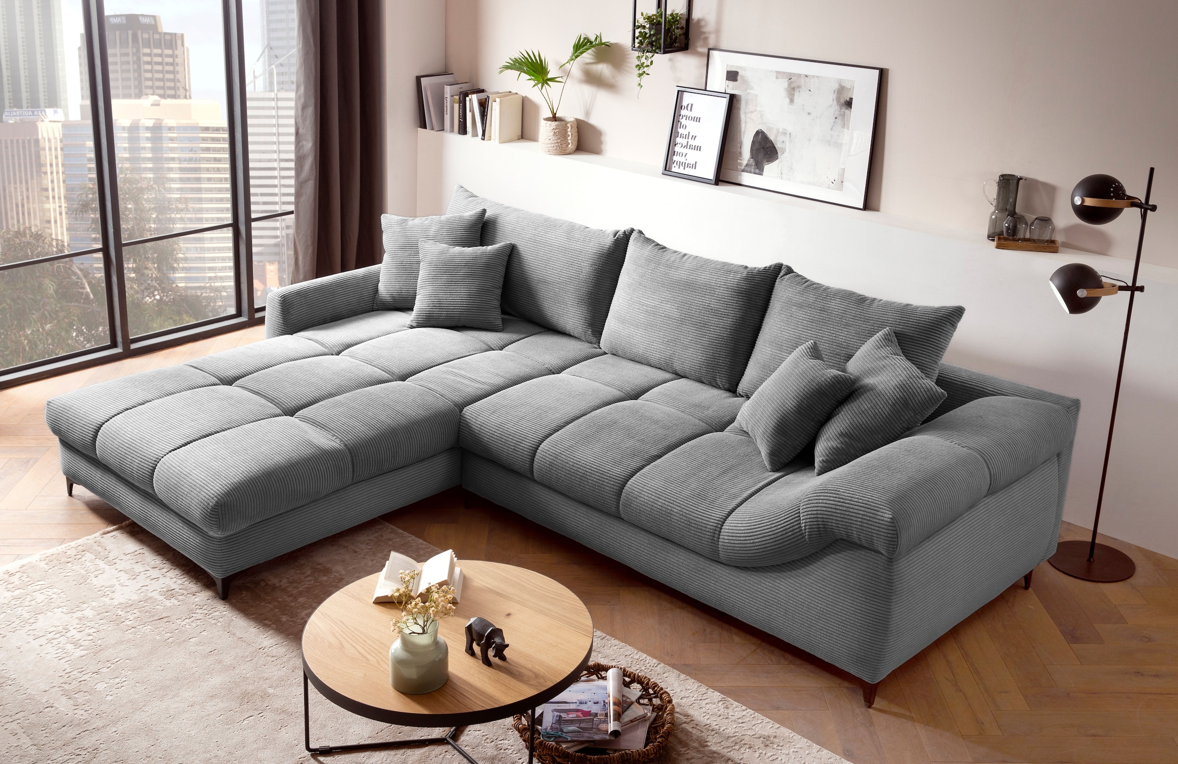 Mr. Couch Canapé d'angle »Ronaldo, L-Form, wahlweise mit Kaltschaum« wahlweise mit Kaltschaum