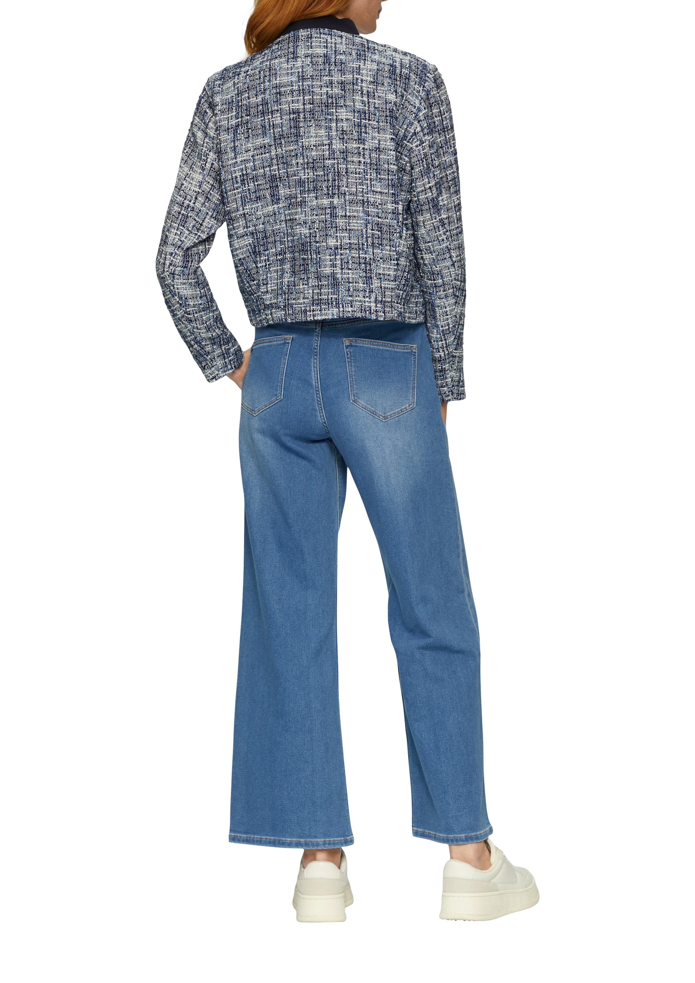 s.Oliver Bouclèjacke ohne Kapuze mit Metallic-Garn