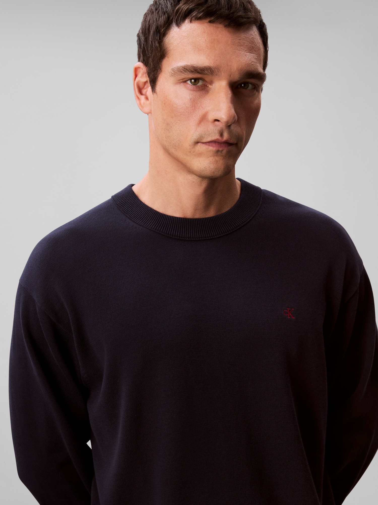 Calvin Klein Jeans Pull en tricot »LS EZ COTTON CREWNK SWEATER 12GG« Mit Rundhalsausschnitt