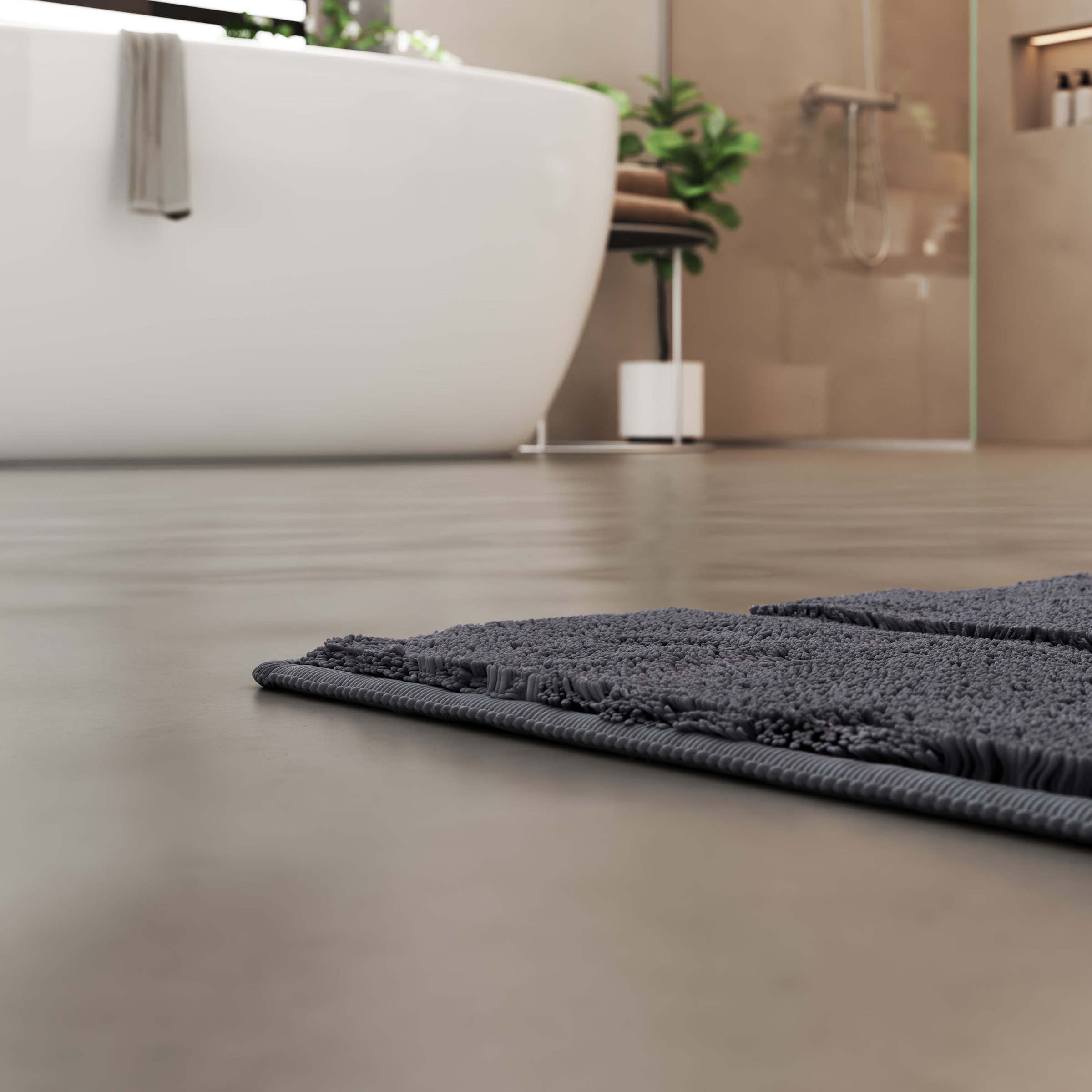 Grund Tapis de bain »Riana, Badvorleger, Badezimmer Teppich, sehr weich« Höhe 20 mm Modernes Design mit Linien in Hoch-Tief-Struktur, Made in Europe