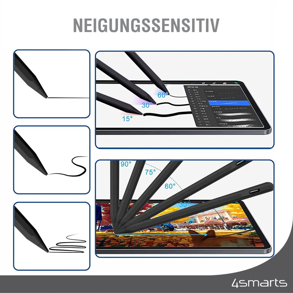 4smarts Eingabestift »Aktiver Eingabestift Pencil Pro 3 schwarz«