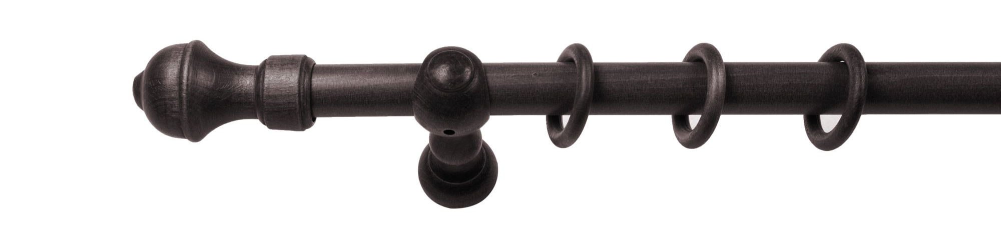 SN DECO GROUP Gardinenstange »Ares« 1 läufig-läufig Fixmass 28 mm, Holz, verschiedene Längen und Farben, Komplettset