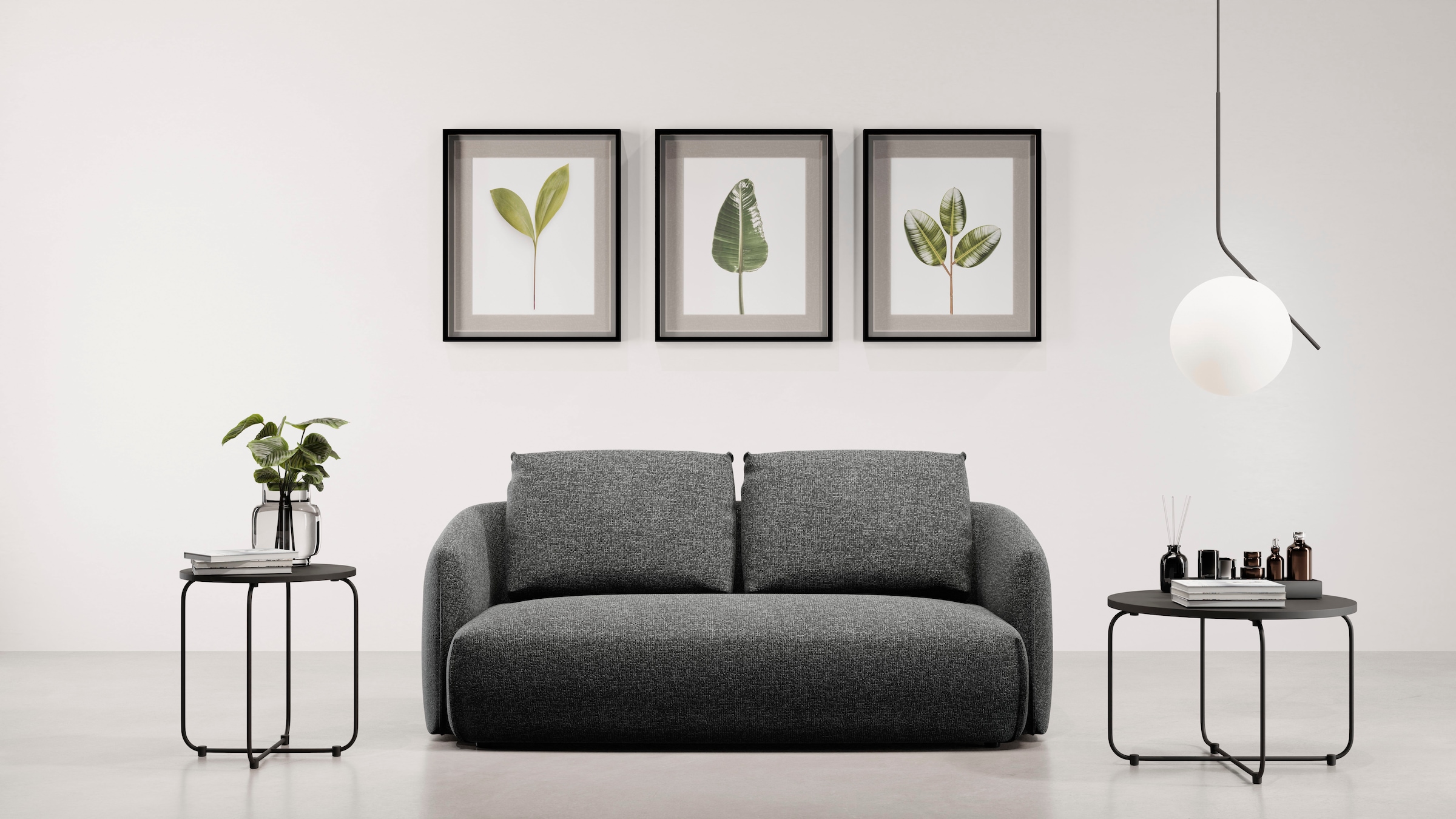 TRENDMANUFAKTUR 2-places »Shawn Designsofa mit elegant geschwungen Armlehnen, bequem« forme organique, avec revêtement de haute qualité