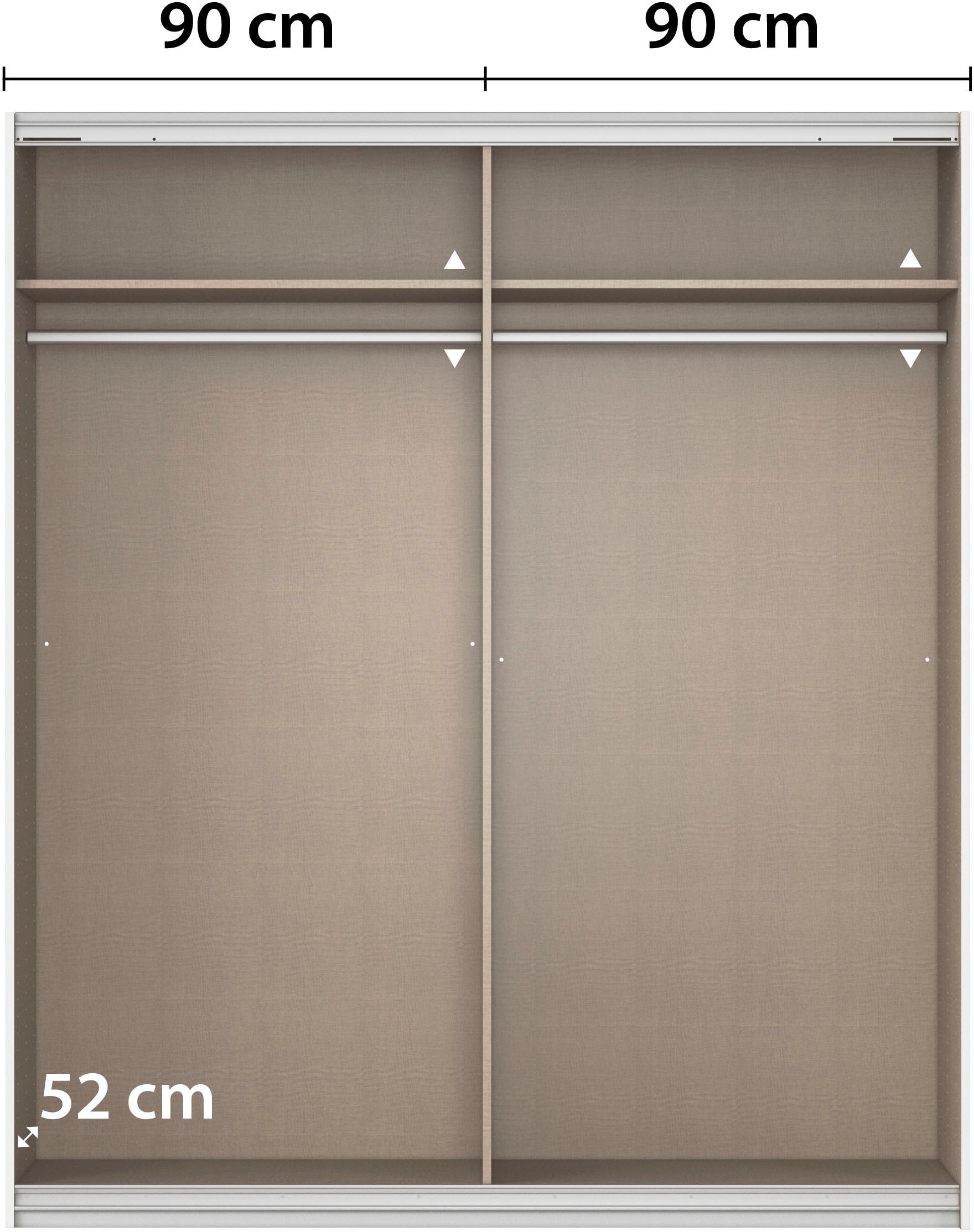 rauch Schwebetürenschrank »Kleiderschrank Schrank Ankleide Garderobe Schlafzimmerschrank MOITA« Breiten: 181/226/271 cm, Höhe 210 cm,  mit Spiegel und Metallgriffleisten in Alu MADE IN GERMANY