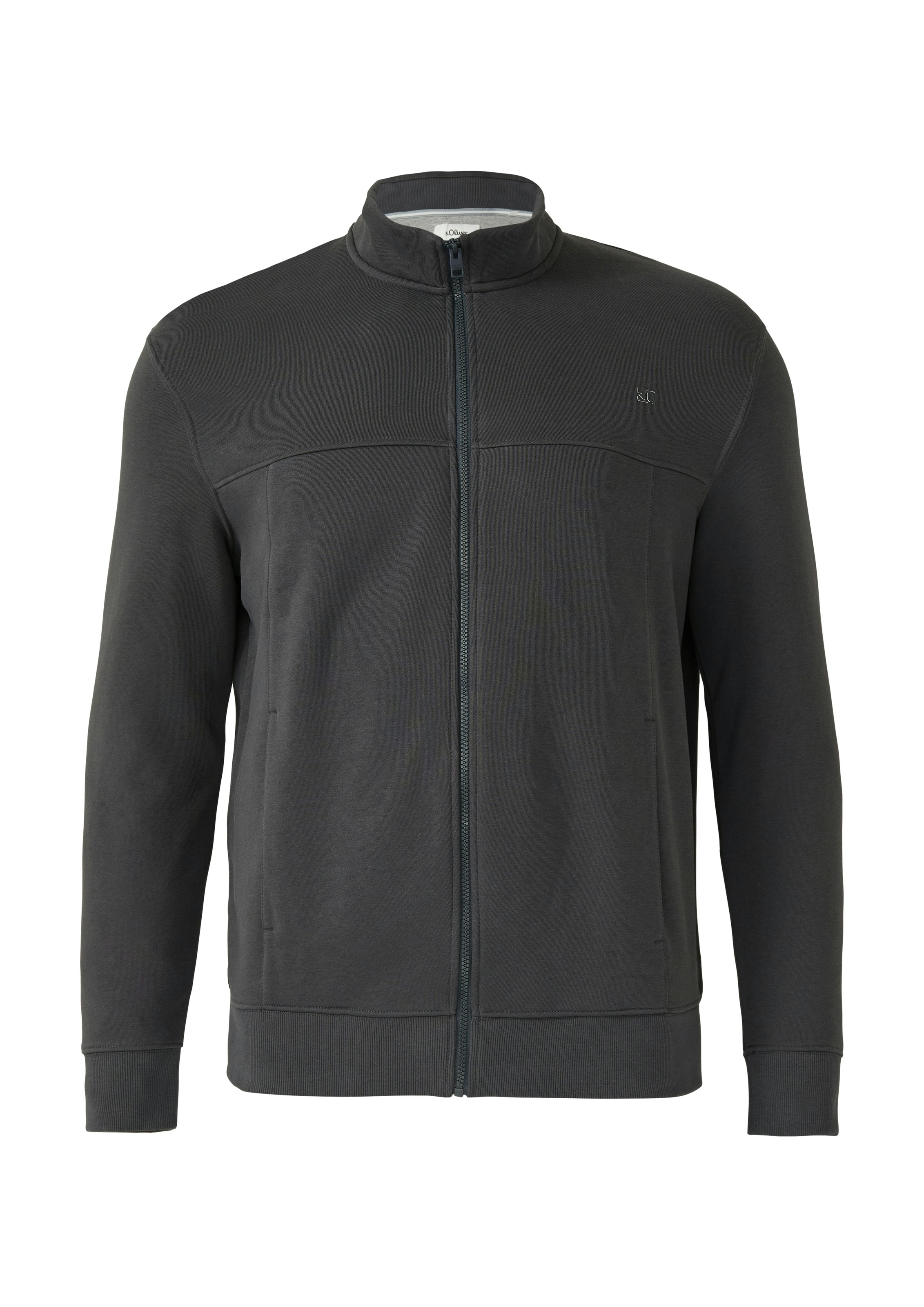 s.Oliver Men Big Sizes Veste sweat avec fermeture éclair et col montant