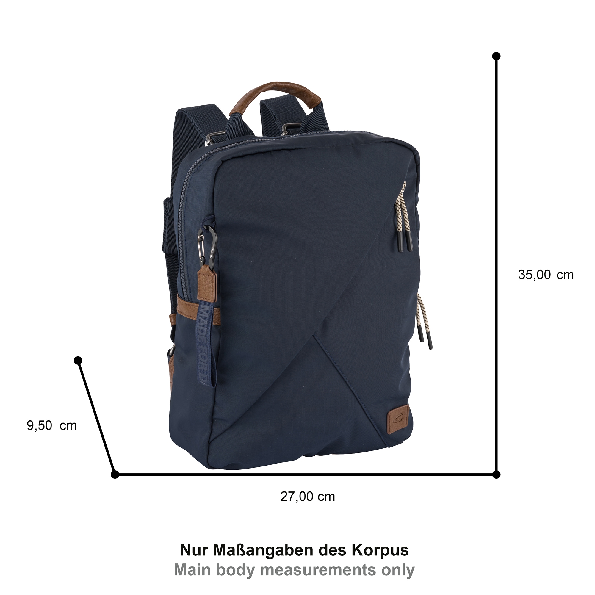 camel active Rucksack »Aurum« aus recyceltem Polyester in Nylonstruktur, leicht & mit feinen Details