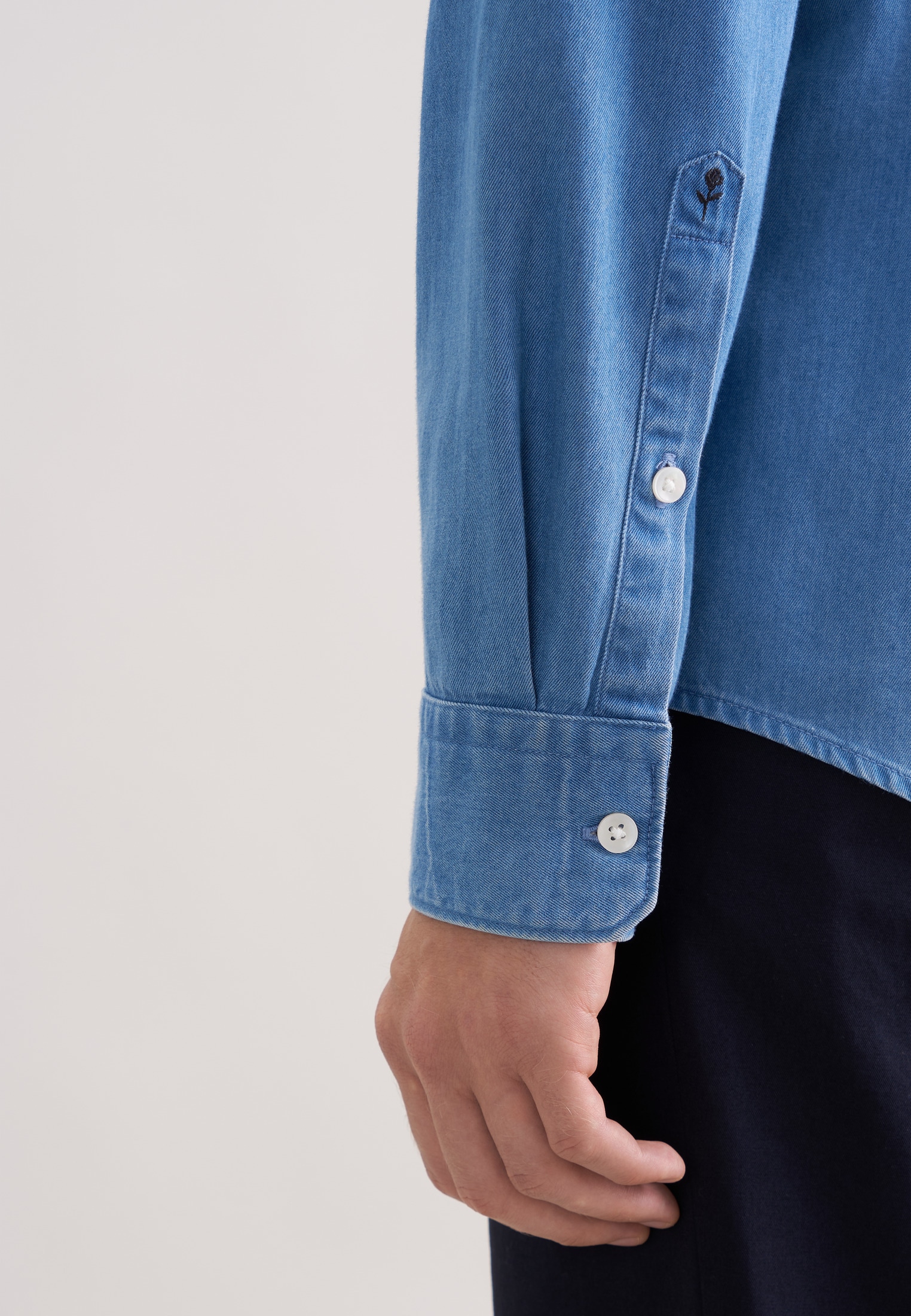 seidensticker Chemise en jean Slim col Kent 1/1 en denim