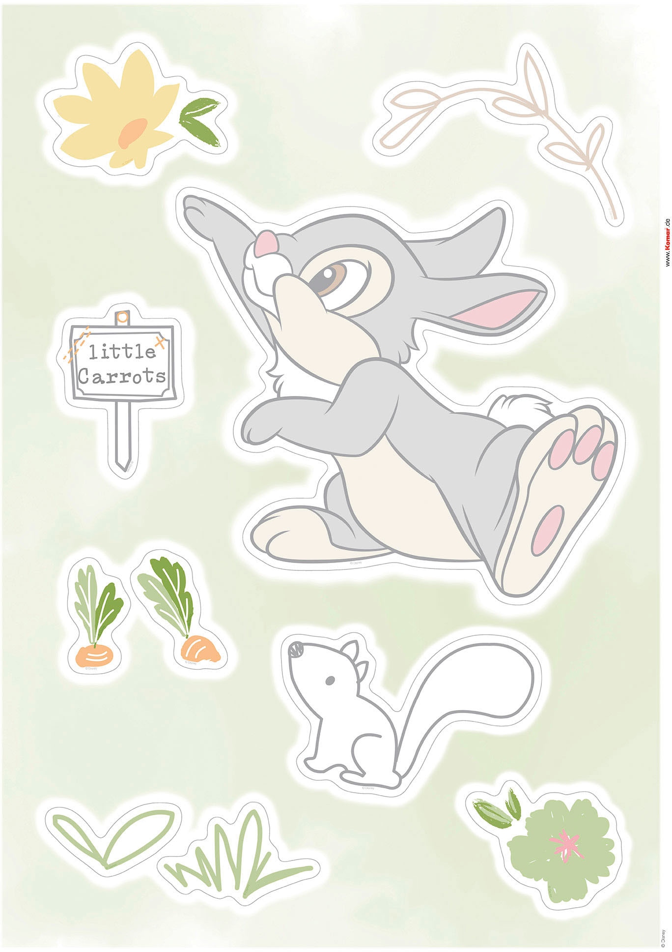 Komar Autocollant mural »Thumper Growing Carrots - Grösse 50 x 70 cm« selbstklebend, Wandsticker, Kinderzimmer