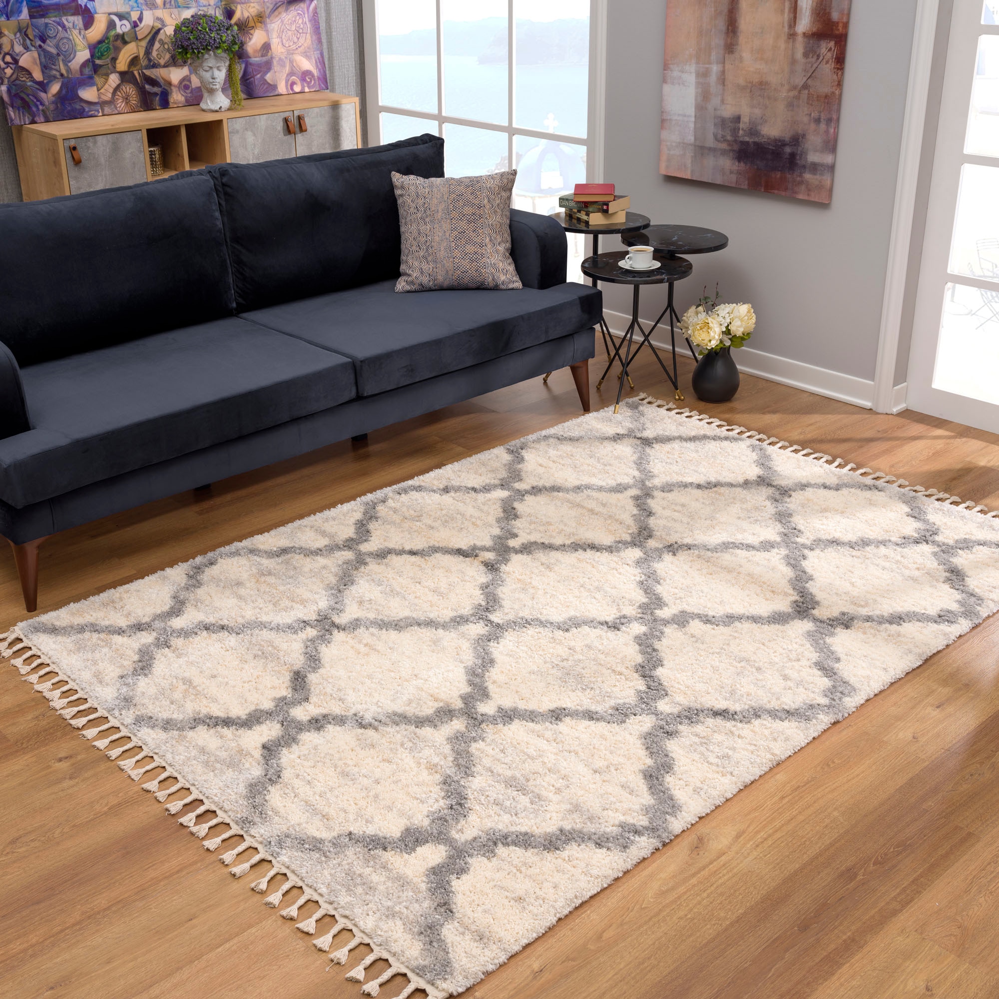 Sanat Hochflor-Teppich »Versay  1550« rechteckig 45 mm Höhe Wohnzimmer, Langflor, Shaggy Teppich