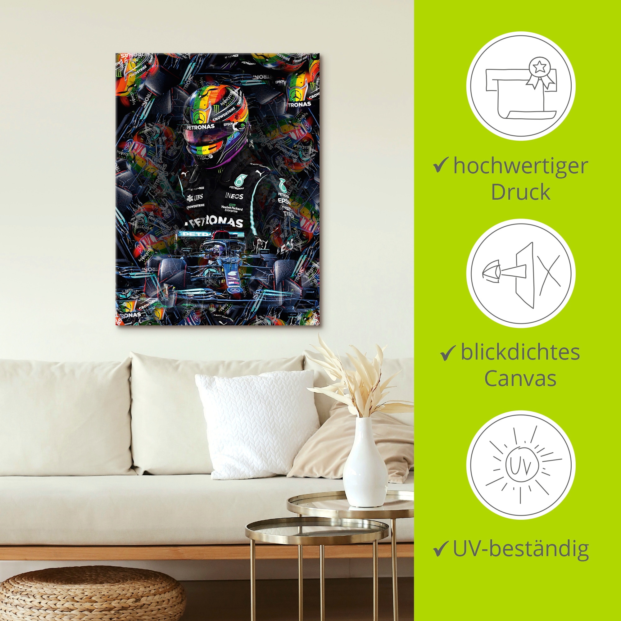 Artland Wandbild »Sir Lewis Hamilton Motorsportlegende« Bilder von Männern 1 Stk. tlg. als Alubild, Outdoorbild, Leinwandbild, Poster in verschied. Grössen