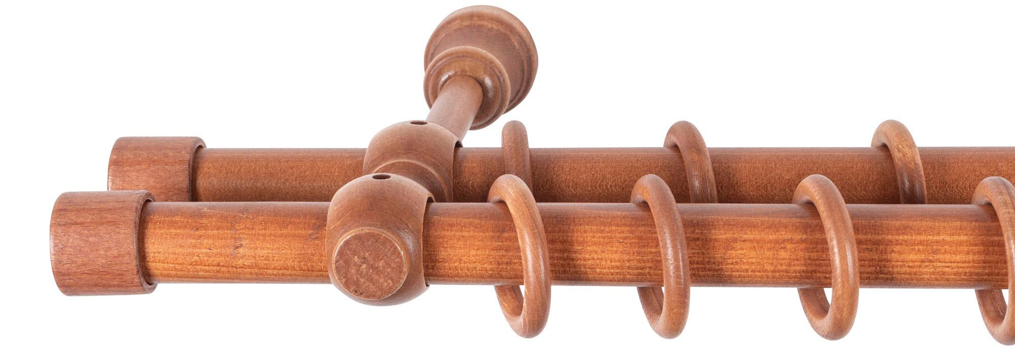 SN DECO GROUP Tringle à rideaux »Cafiro« 2 läufig-läufig Fixmass 28 mm, Holz, verschiedene Längen und Farben, Komplettset