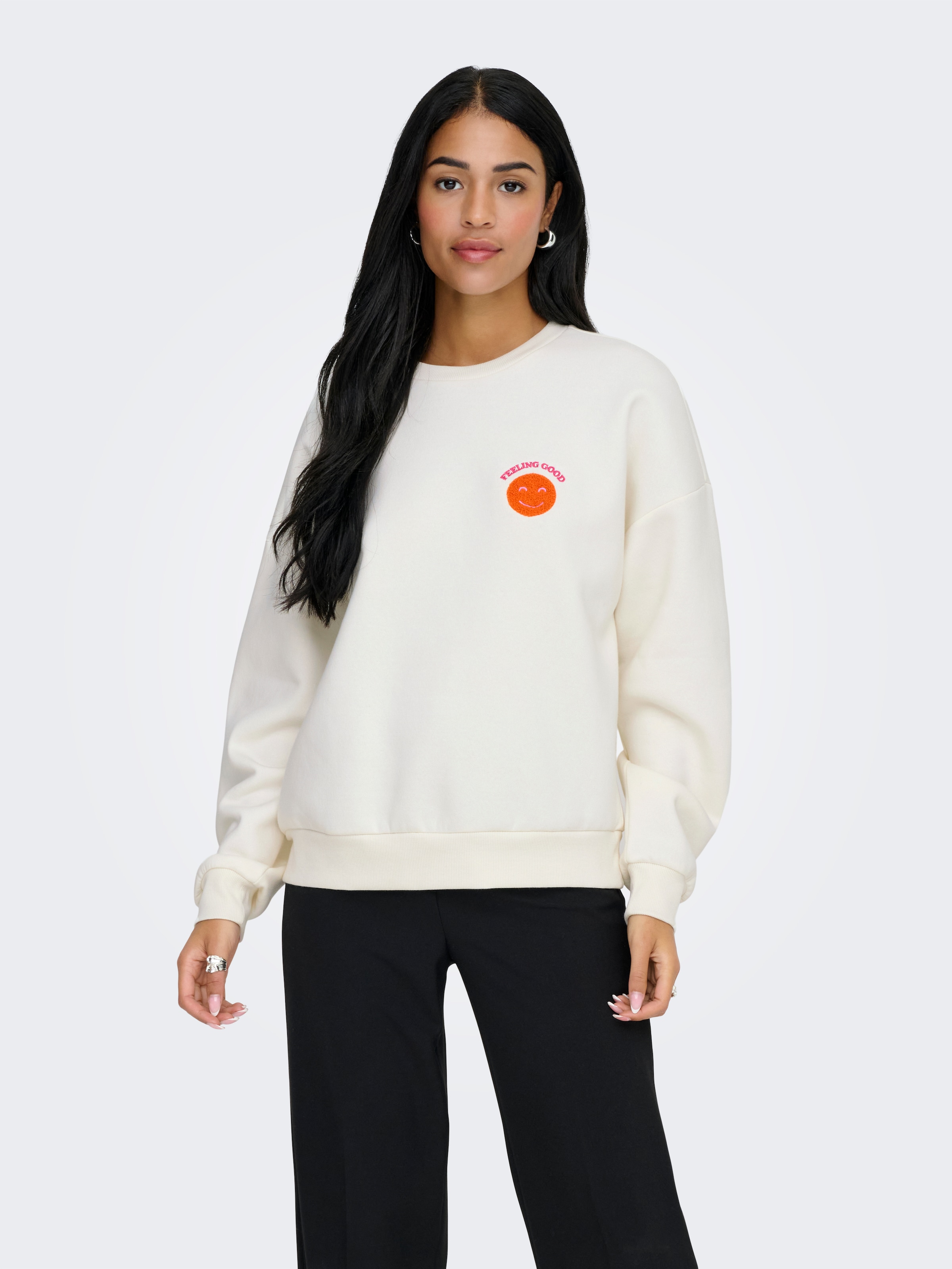 ONLY Sweatshirt »ONLDAZE L/S O-NECK TERRY PRINT CS SWT«, mit Print auf der Vorder- und Rückseite
