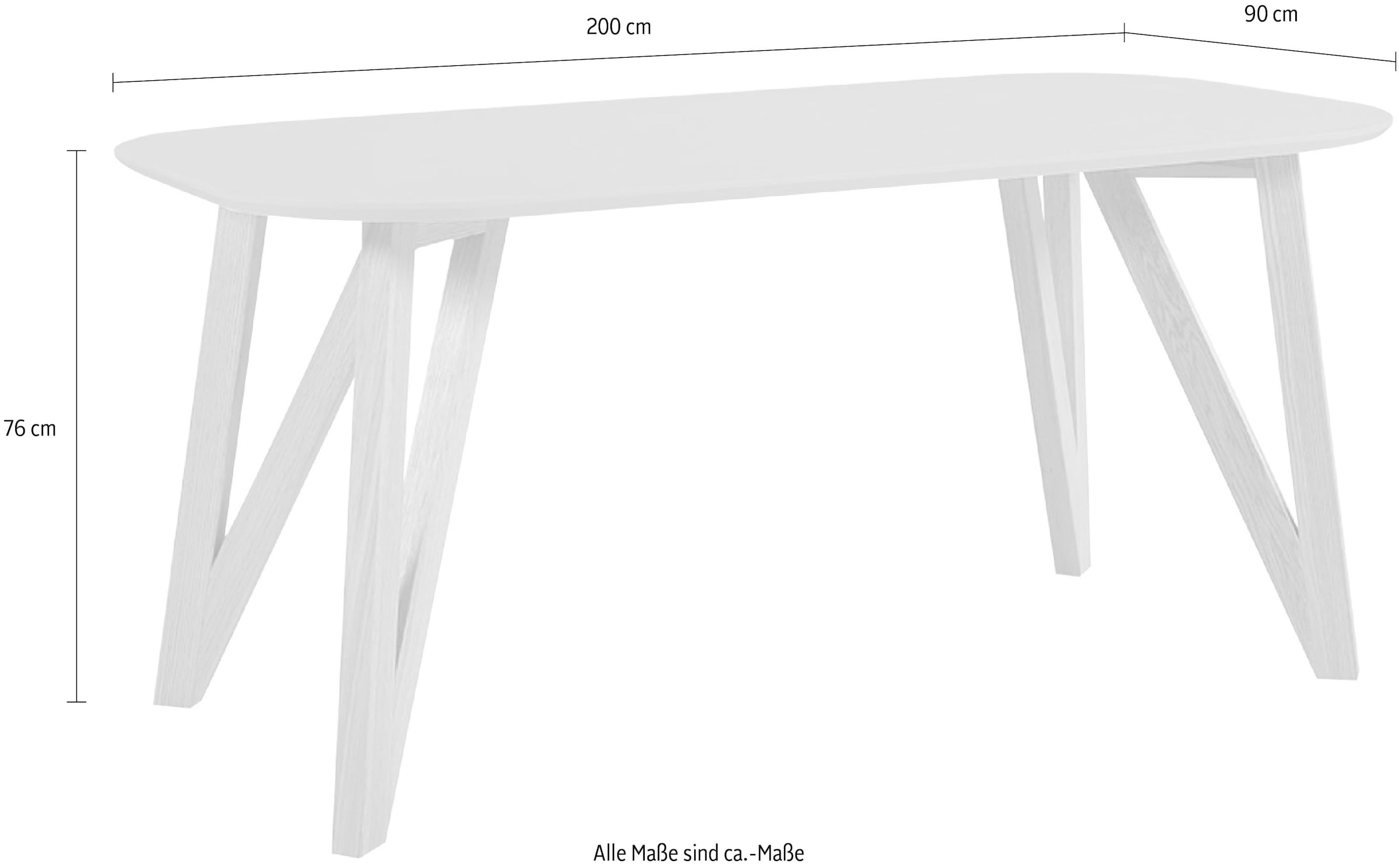 SalesFever Table de salle à manger »Solna - Stilvoller Tisch für Ihr Zuhause« Massive Eichen-Haarnadelbeine: Natürliches Design-Statement