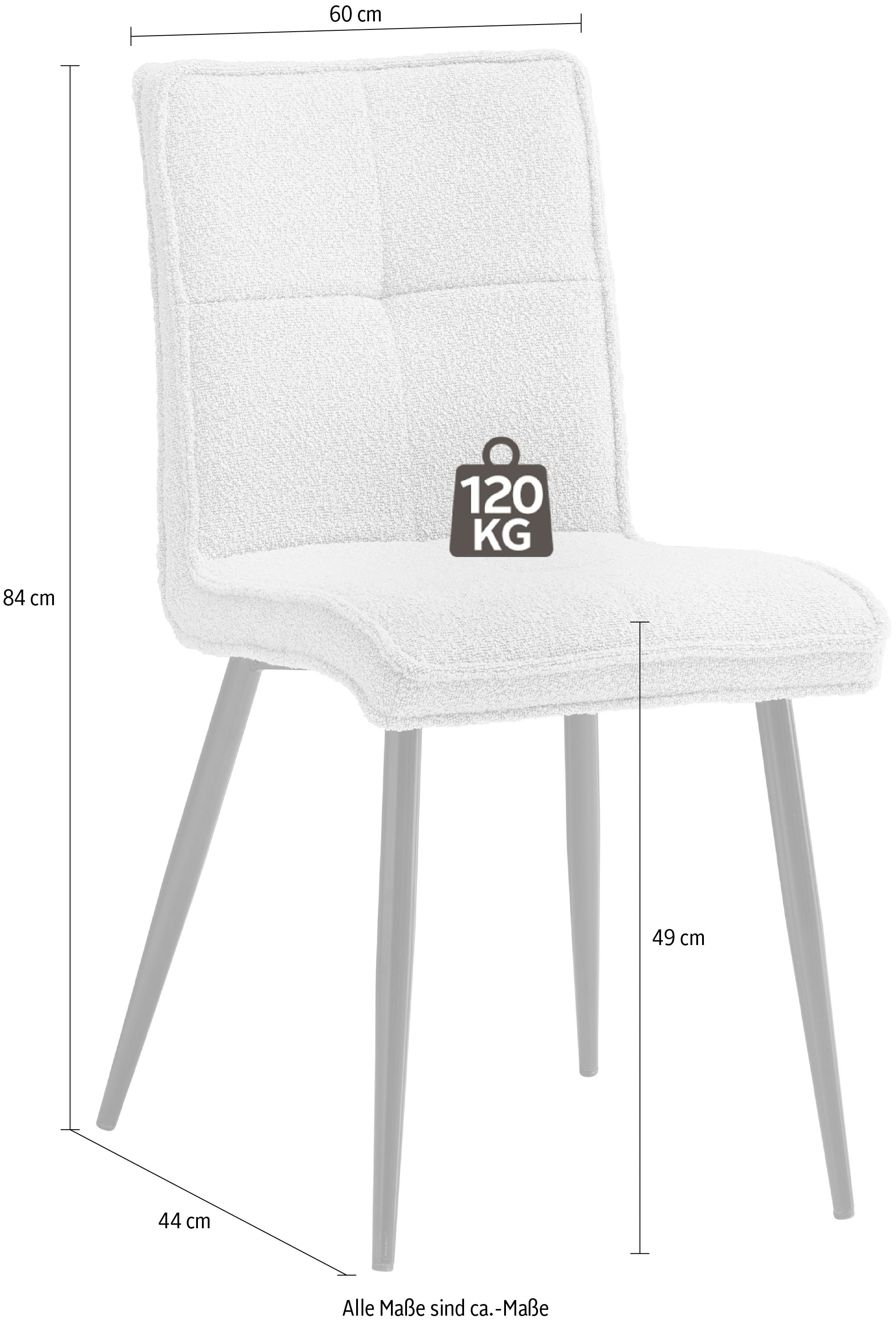 Stolkom Chaise à 4 pieds »Kinzig« (Ensemble) 4 cuisBreite 60 cm, Metallgestell