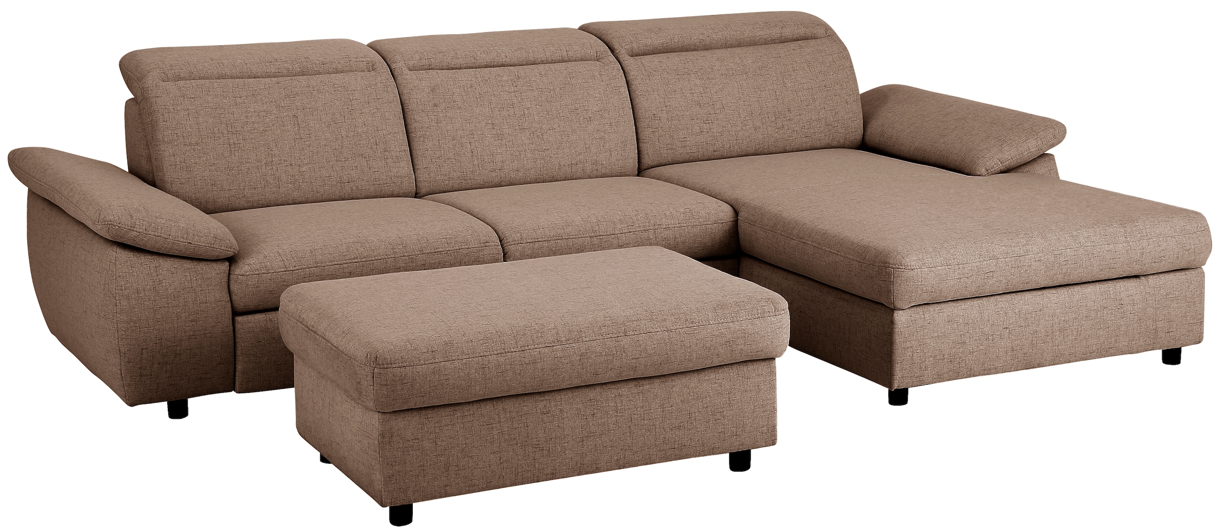 Home affaire Ecksofa »Mauritius L-Form« mit Kopfteil- und Armlehnverstellung, mit Bettfunktion und Bettkasten