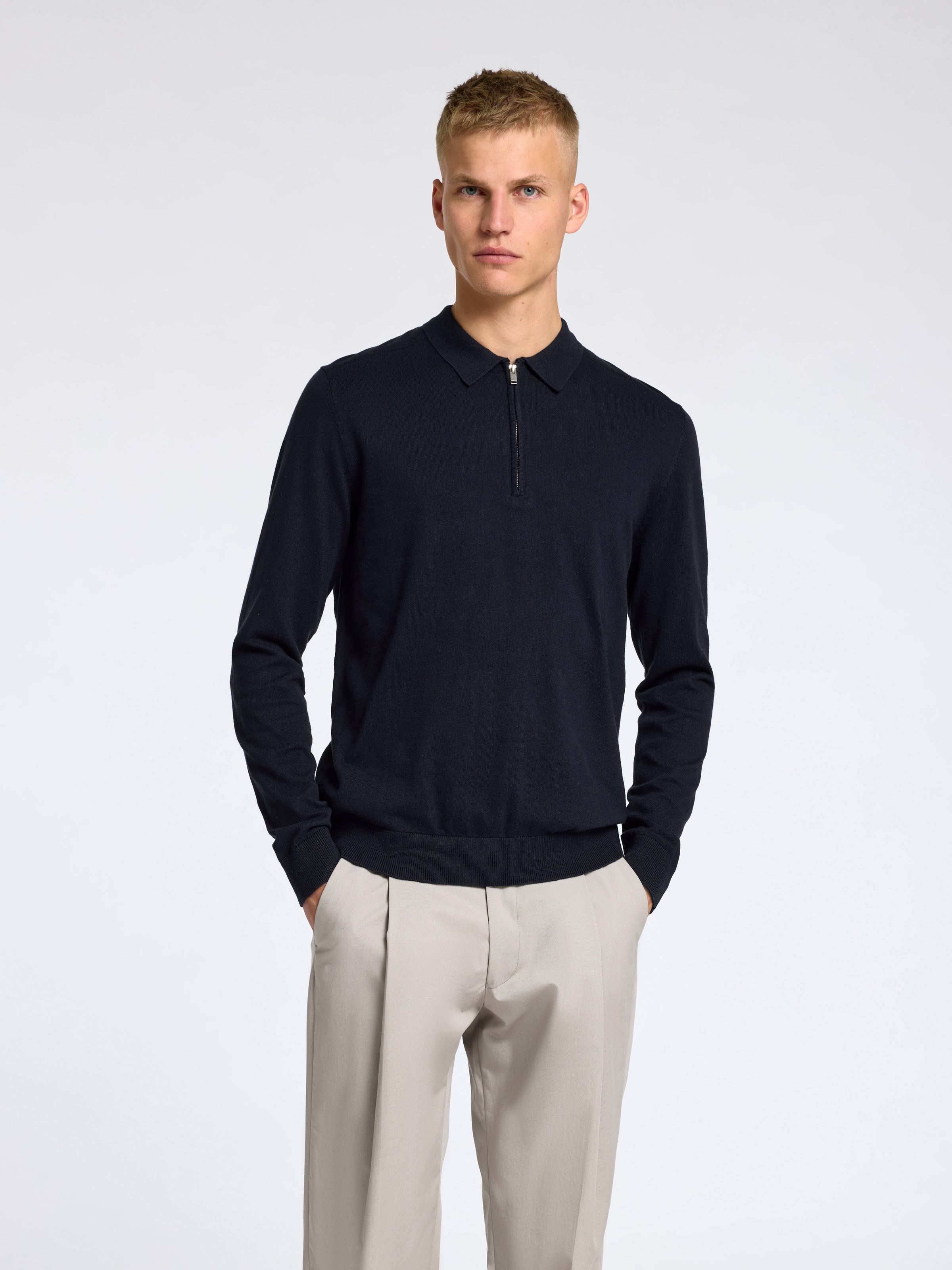 SELECTED Pull à col polo »SLHBERG LS HALF ZIP POLO NOOS«