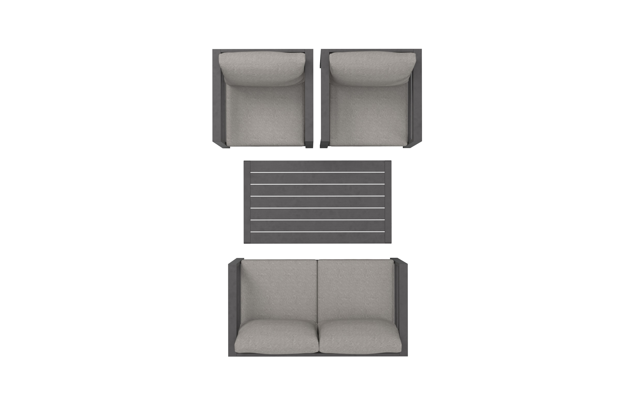 KONIFERA Gartenlounge-Set »»New Jersey«« Set, 1x2er Sofa, 2 Sessel, Tisch 62x110x41 cm, inkl. Auflagen, 12 Stk. tlg. Tischplatte aus Nonwood