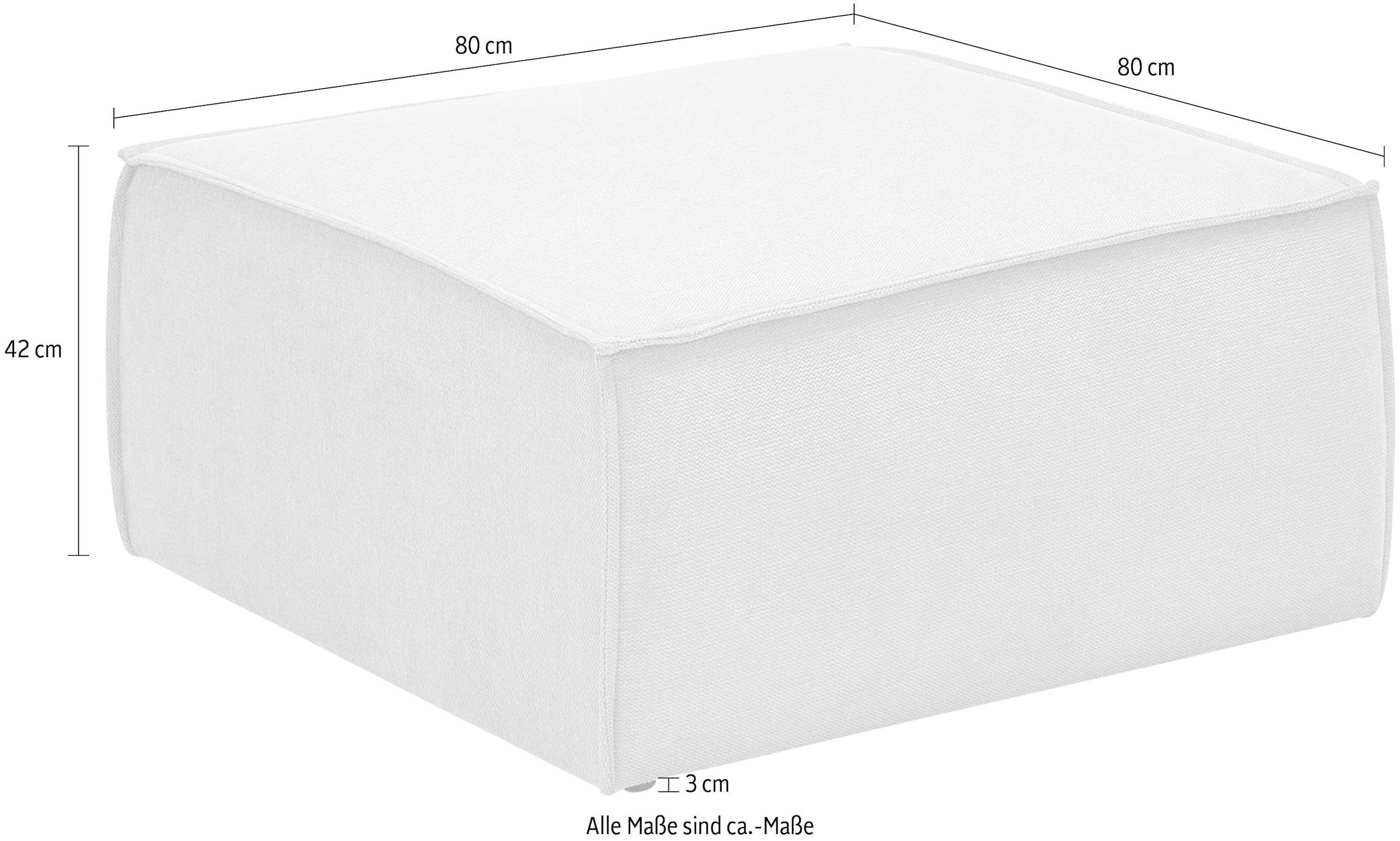 GOODproduct Tabouret »FINNLEY, Polsterhocker in Bouclé, Struktur fein u. Mega Cord verfügbar« passend zum Loveseat der Serie Finnley