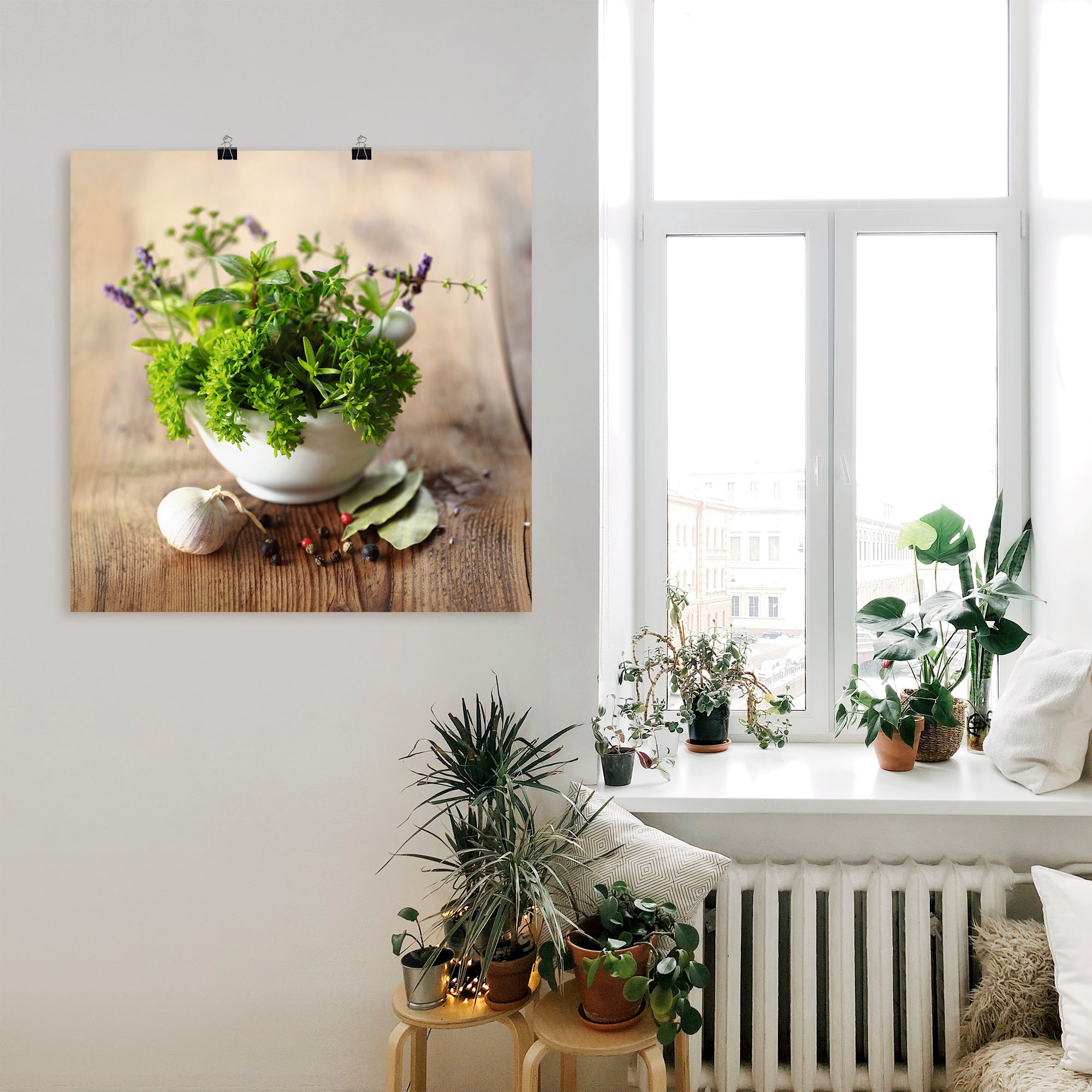 Artland Fresque murale »Verschiedene Kräuter - Küche« 1 cuis tlg. als Alubild, Leinwandbild, Poster in verschied. Grössen