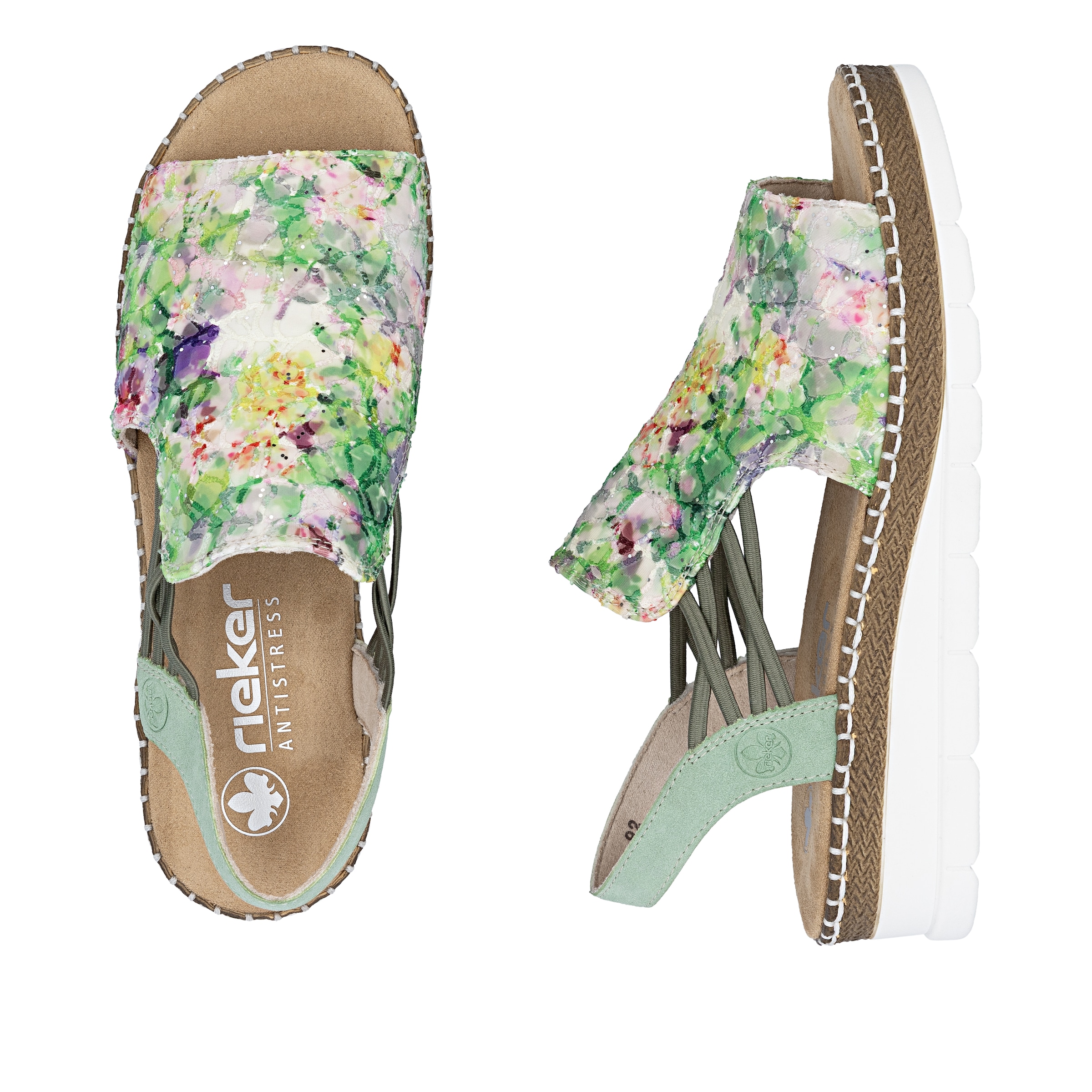Rieker Sandale  Sommerschuh, Sandalette, Keilabsatz, in modischer Optik