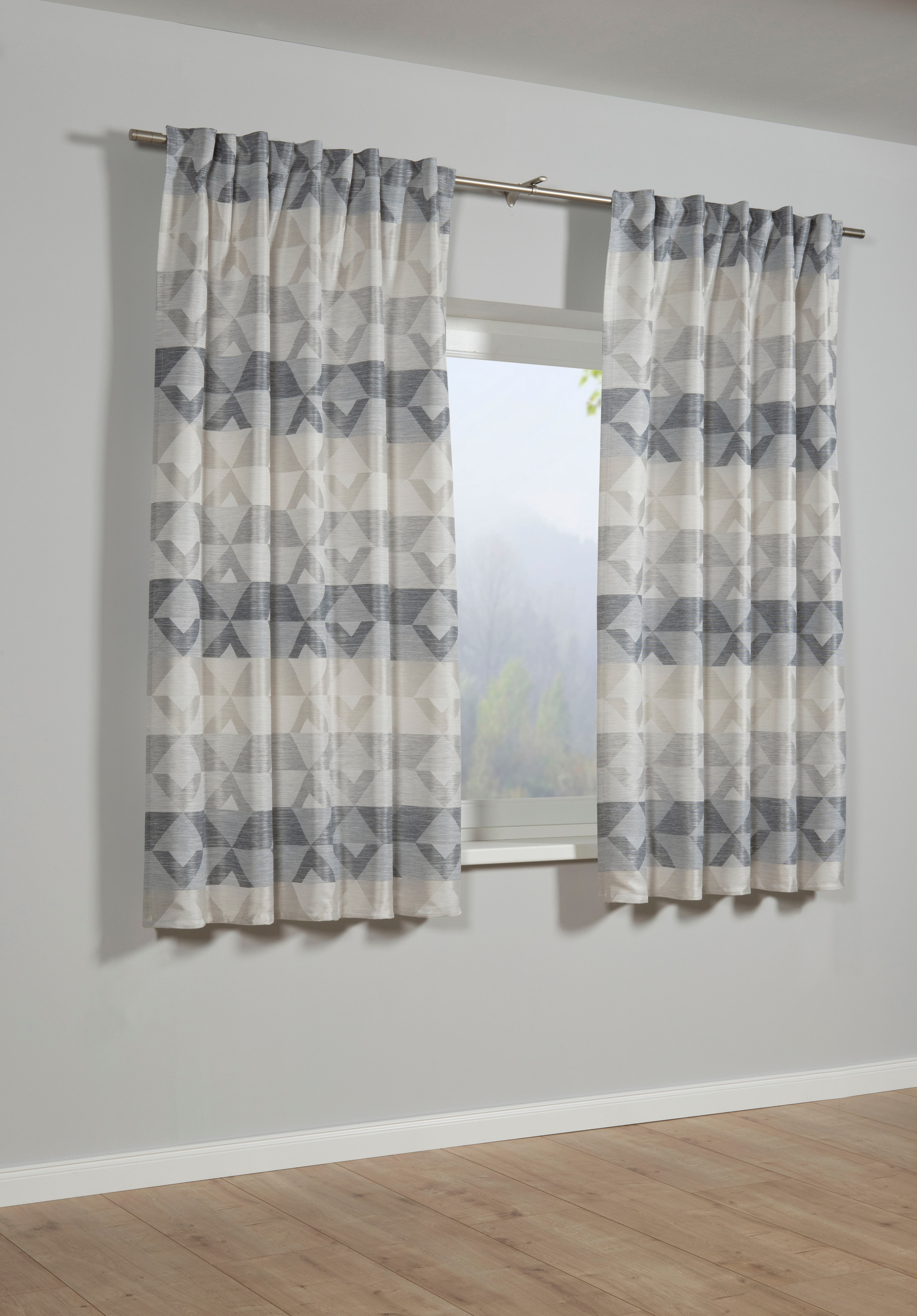 Sehlbach Gardine »Schal Raute« Schlaufen 1 Stk. tlg. mit Gardinenband und verdeckten Schlaufen