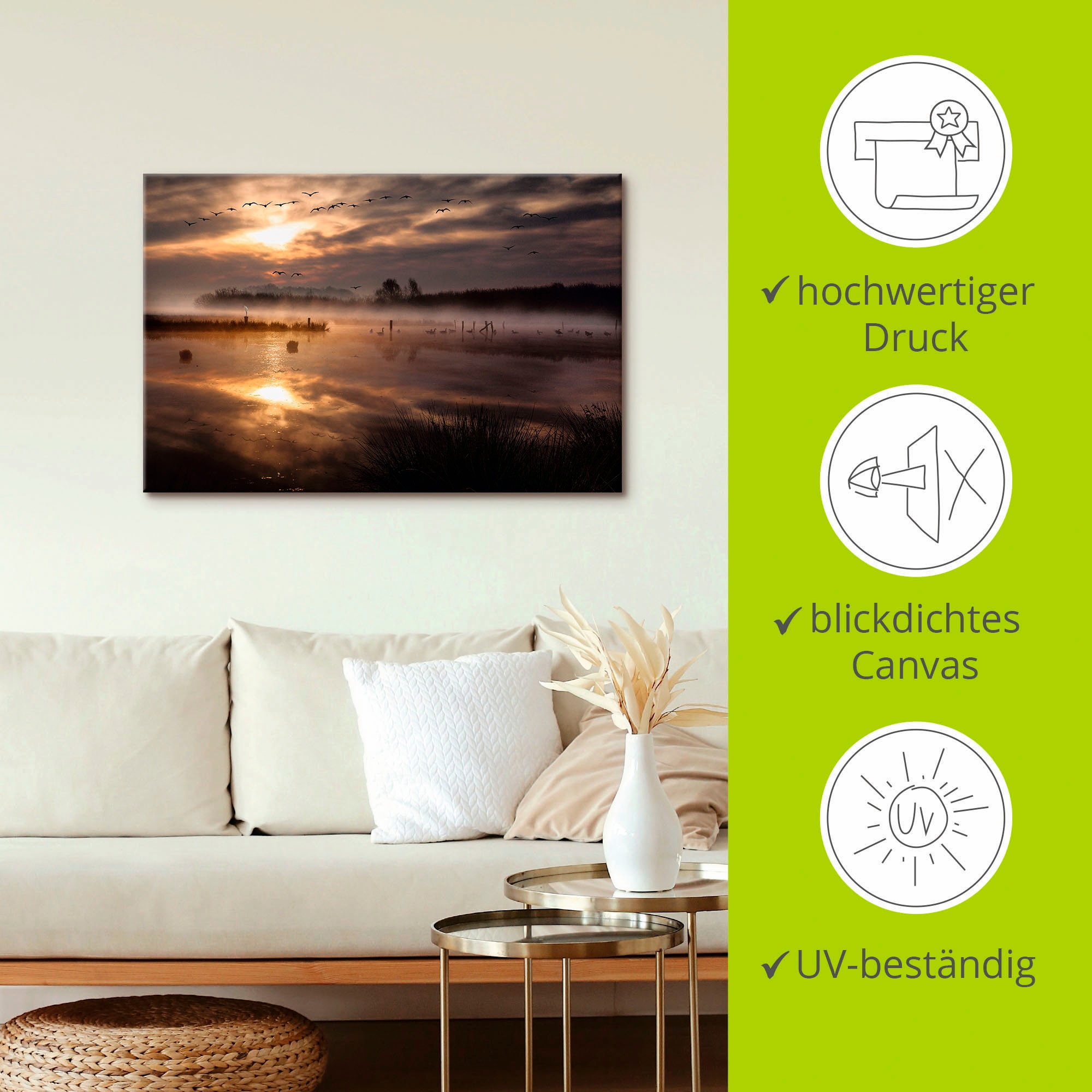 Artland Tableau sur toile »Aufbruch der Zugvögel« 1 cuis tlg. auf Holzrahmen gespannt