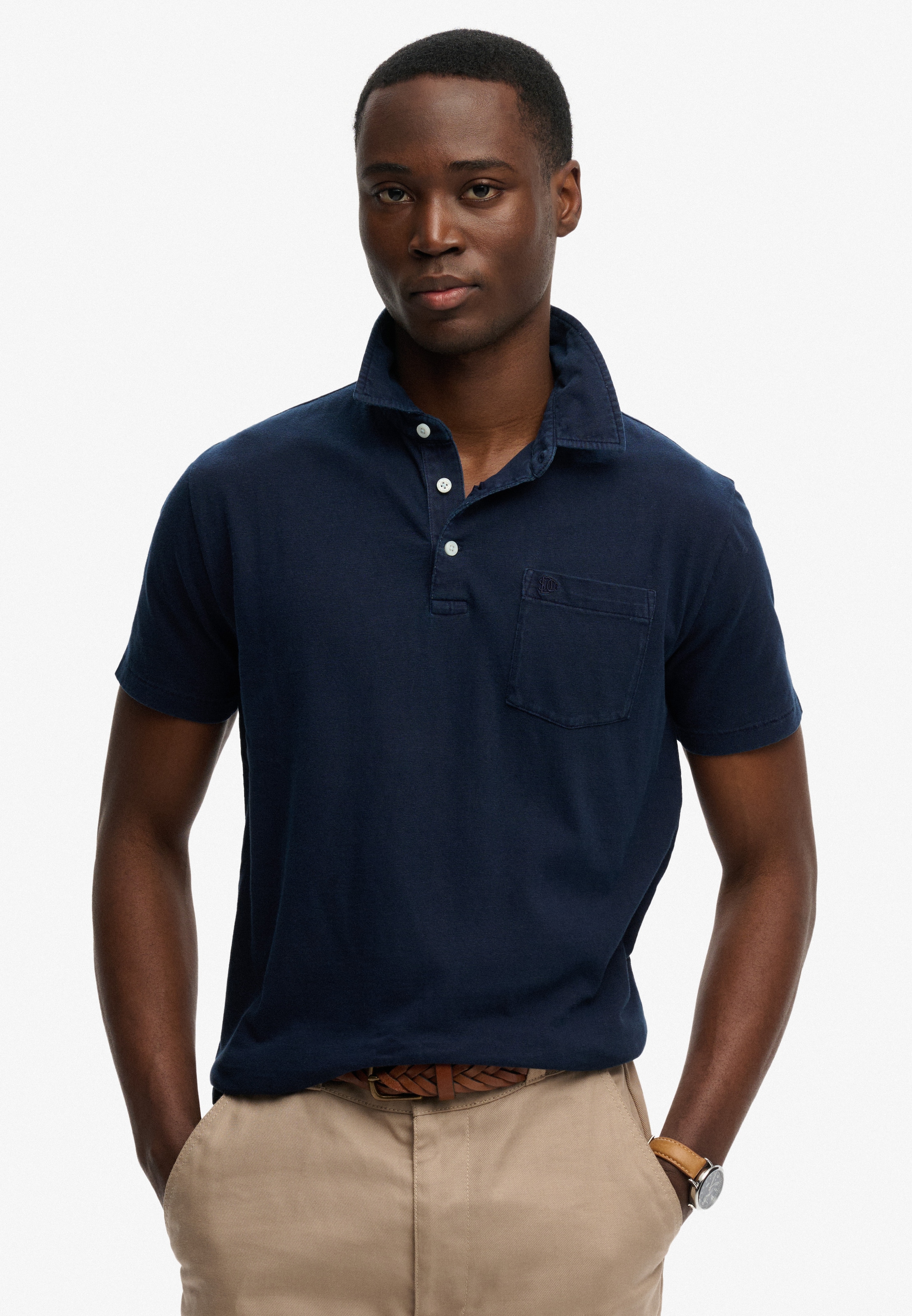 Superdry Polo »CLASSIC COTTON LINEN POLO« en superbe mélange coton-lin